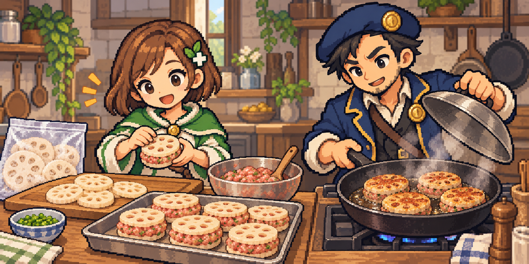 冷凍れんこんの食材紹介イラスト
