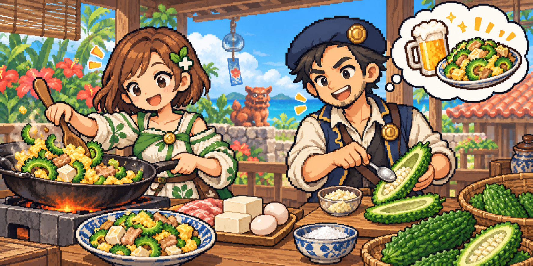 ゴーヤの食材紹介イラスト