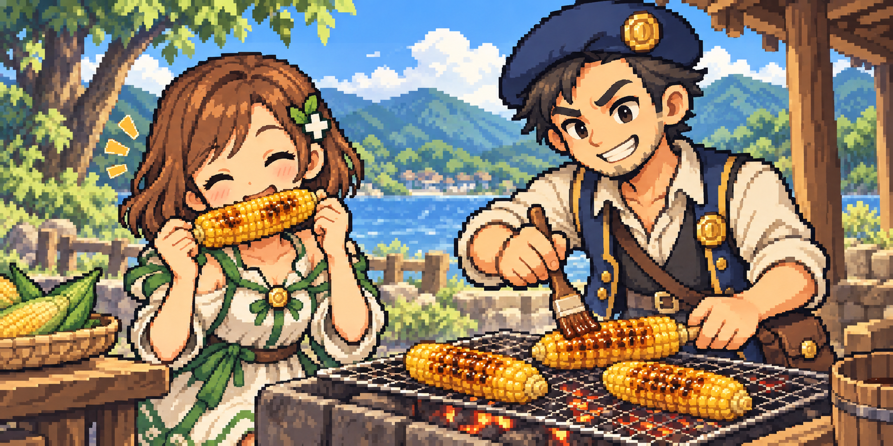 生とうもろこしの食材紹介イラスト