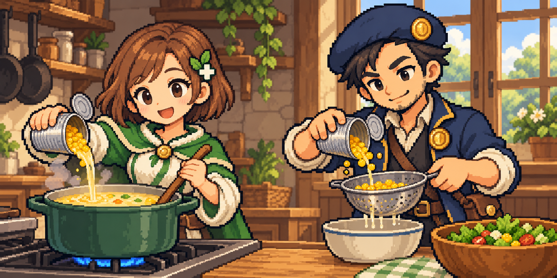 コーン缶の食材紹介イラスト