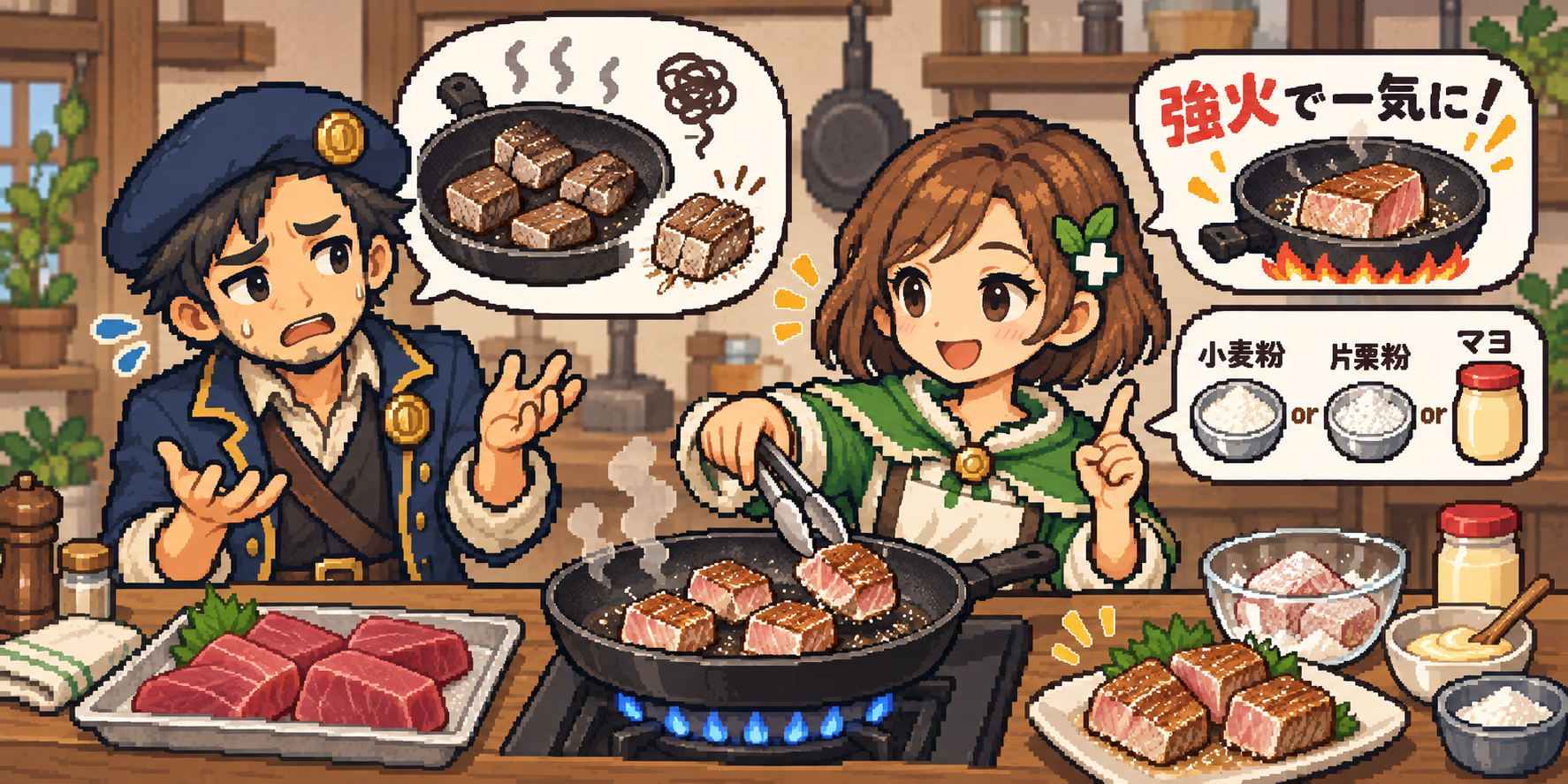 加熱用マグロの食材紹介イラスト