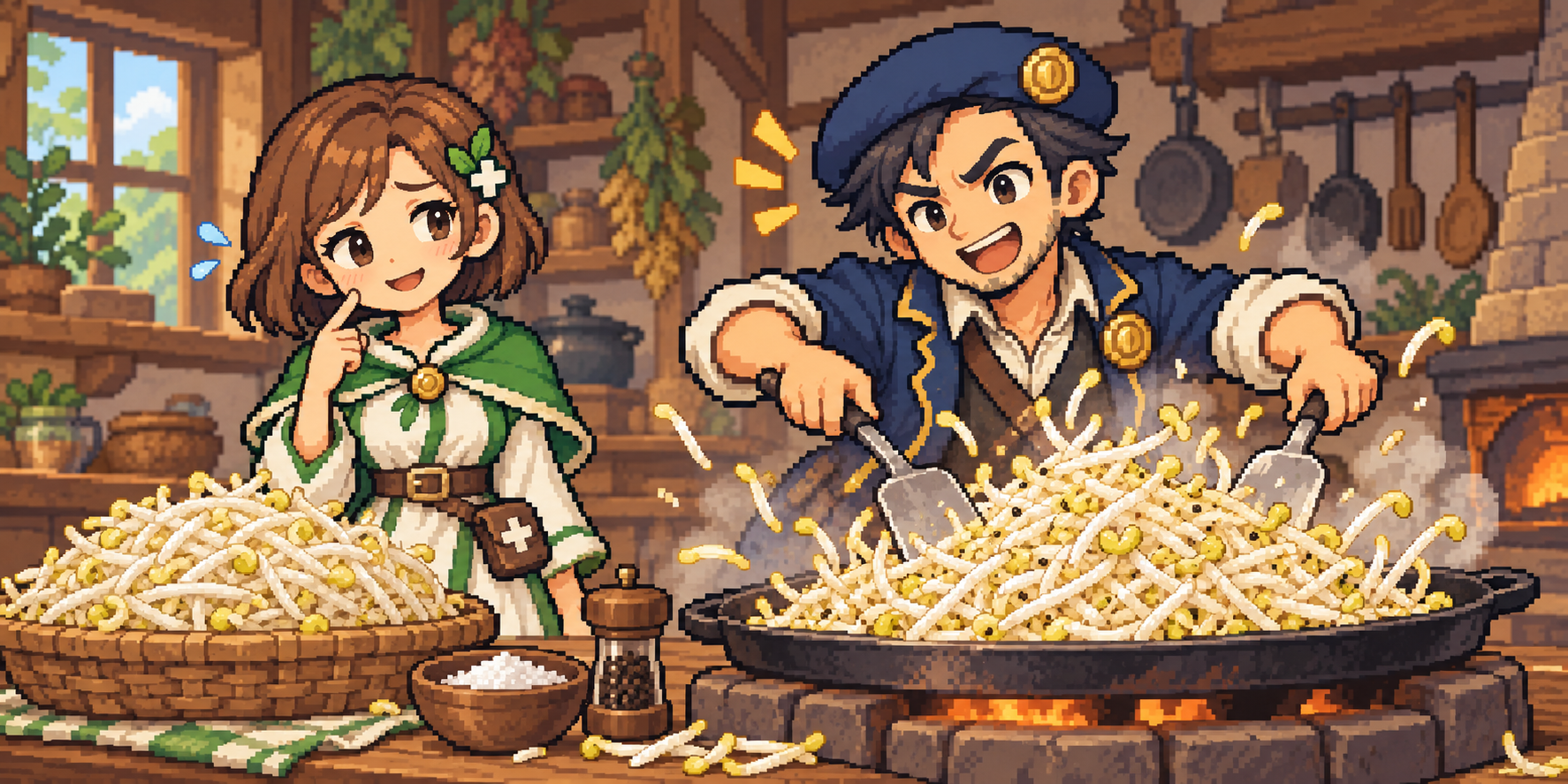 緑豆もやしの食材紹介イラスト