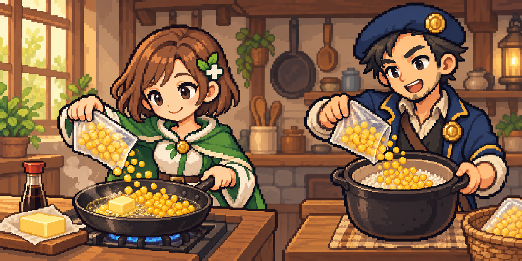 冷凍コーンの食材紹介イラスト