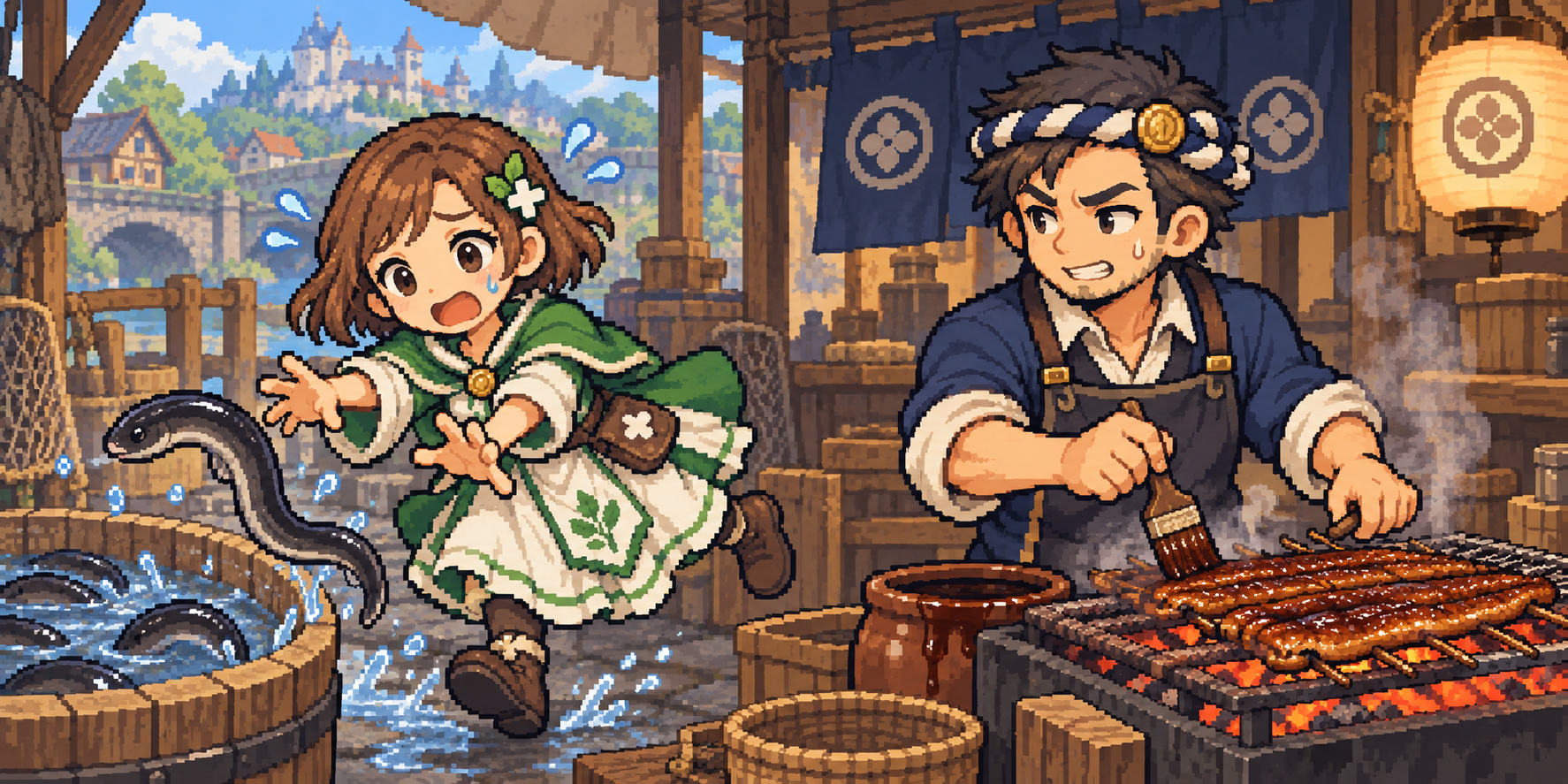 うなぎ蒲焼きの食材紹介イラスト