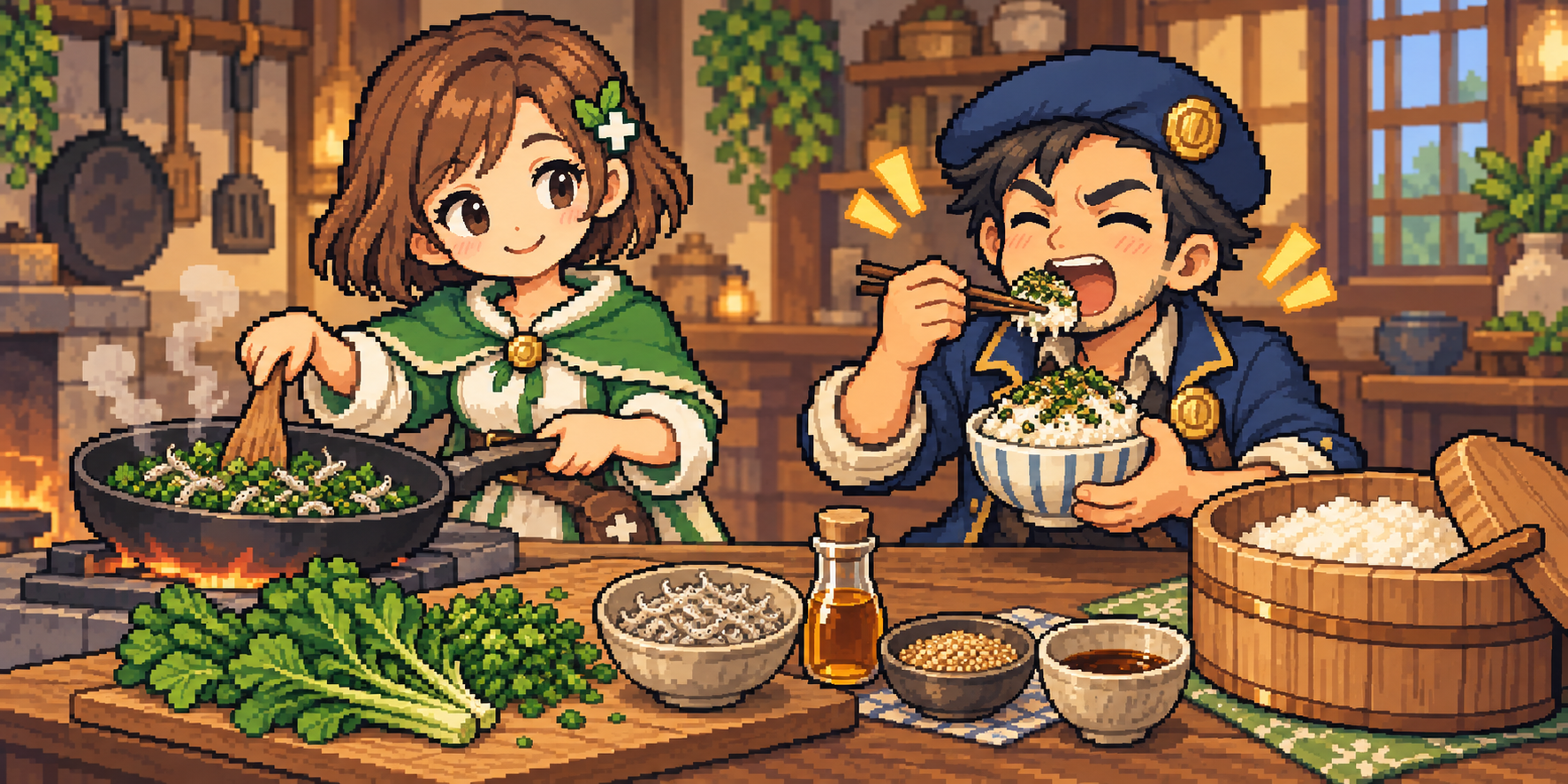 かぶの葉の食材紹介イラスト