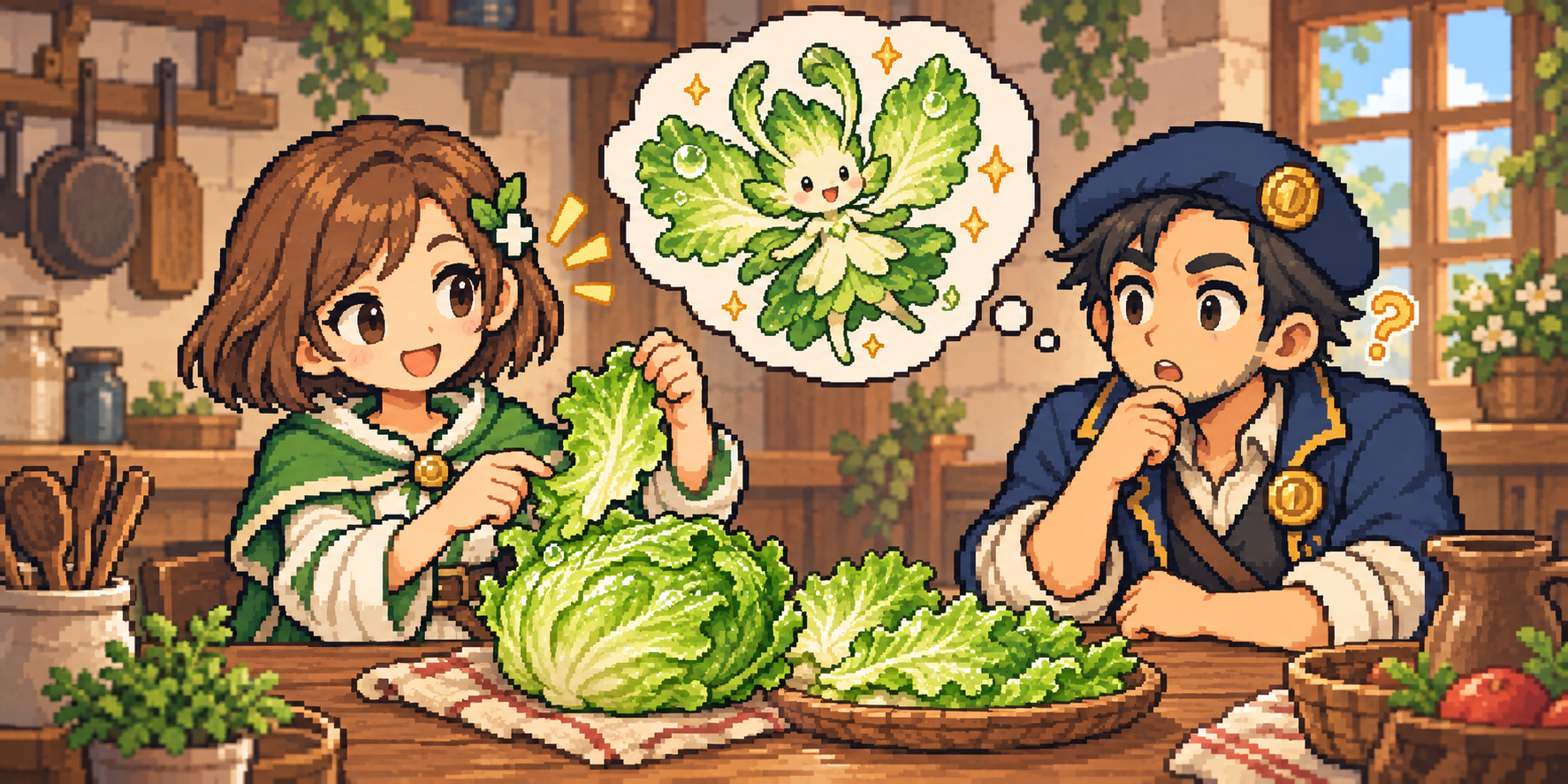 玉レタスの食材紹介イラスト