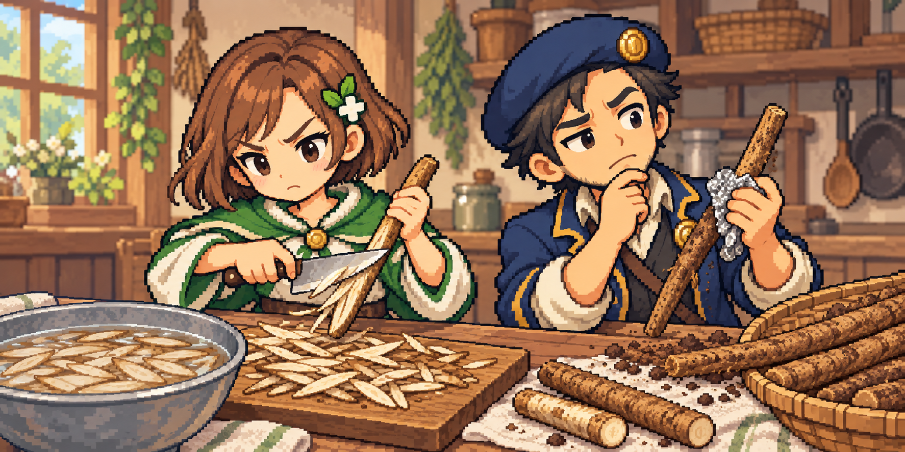 生ごぼうの食材紹介イラスト