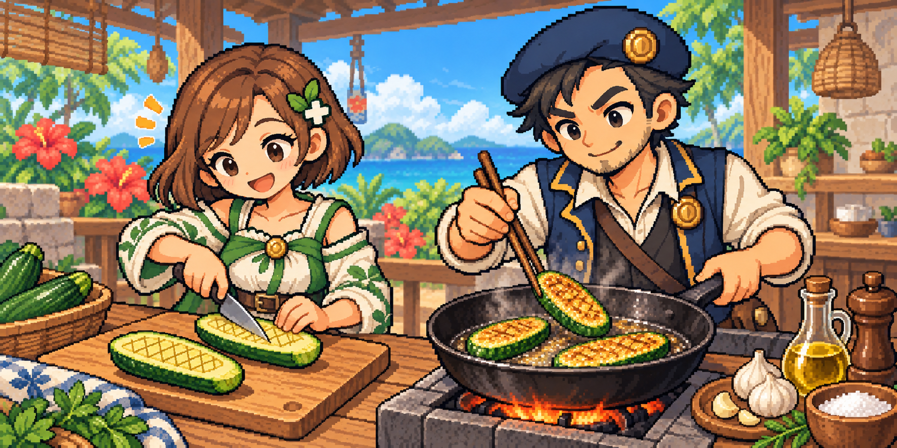 ズッキーニの食材紹介イラスト