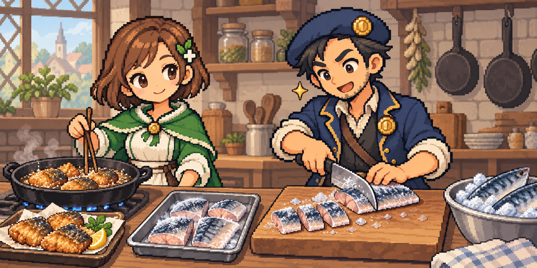 冷凍サバの食材紹介イラスト