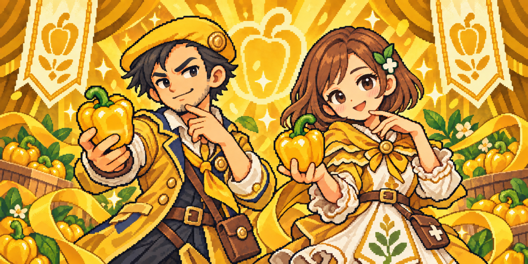 黄パプリカの食材紹介イラスト