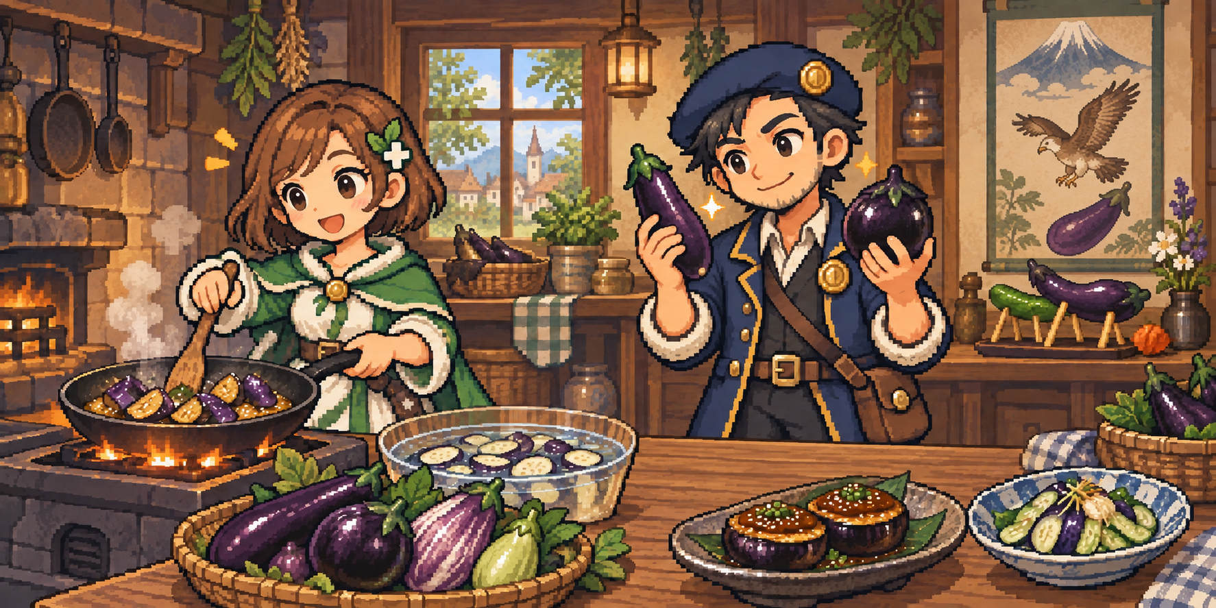 生なすの食材紹介イラスト