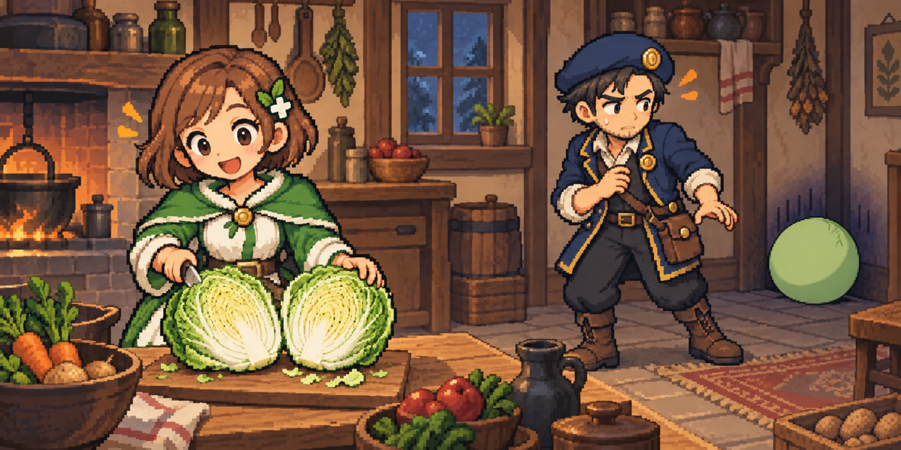 キャベツの食材紹介イラスト