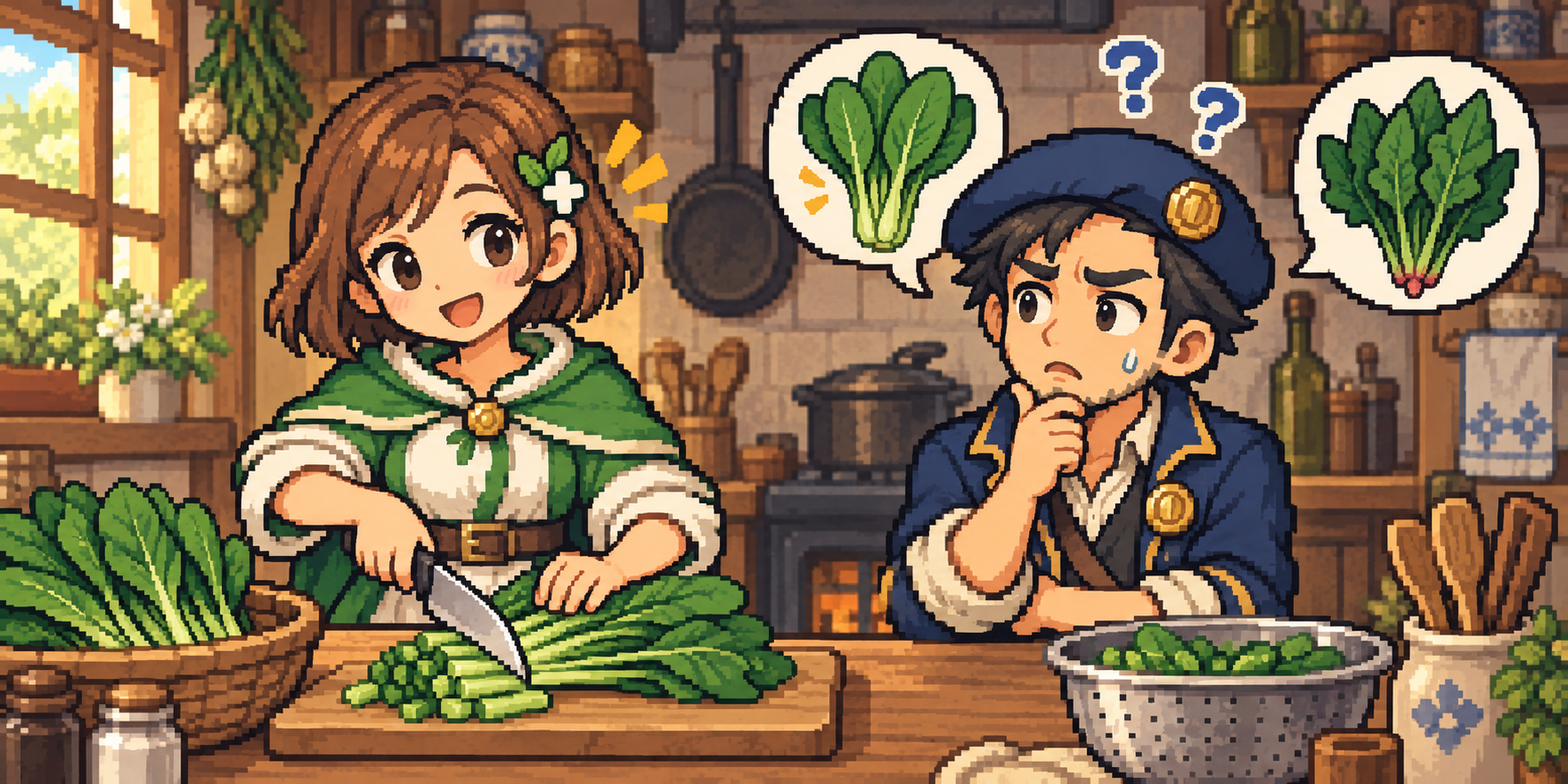 生小松菜の食材紹介イラスト