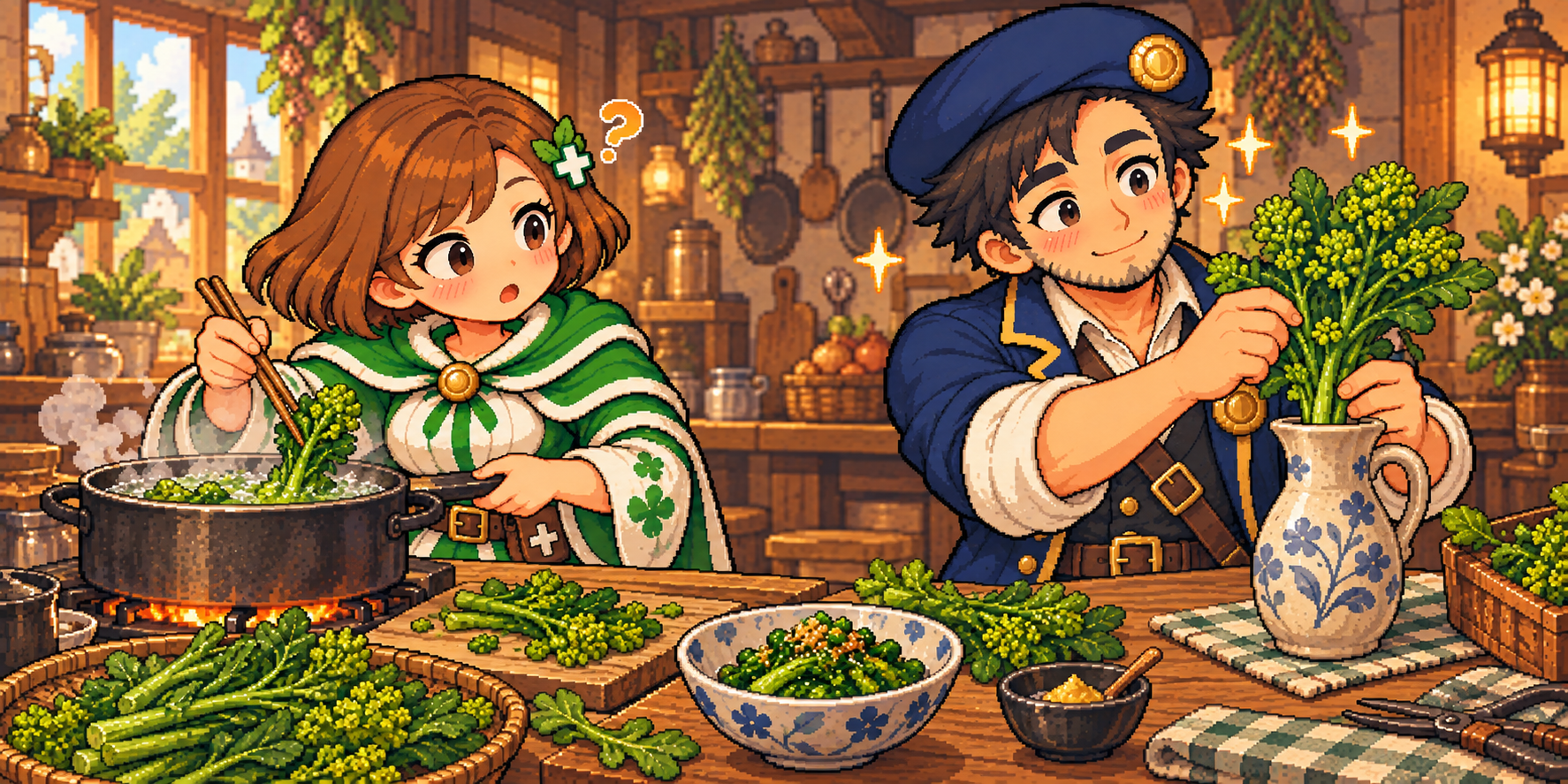 菜の花の食材紹介イラスト