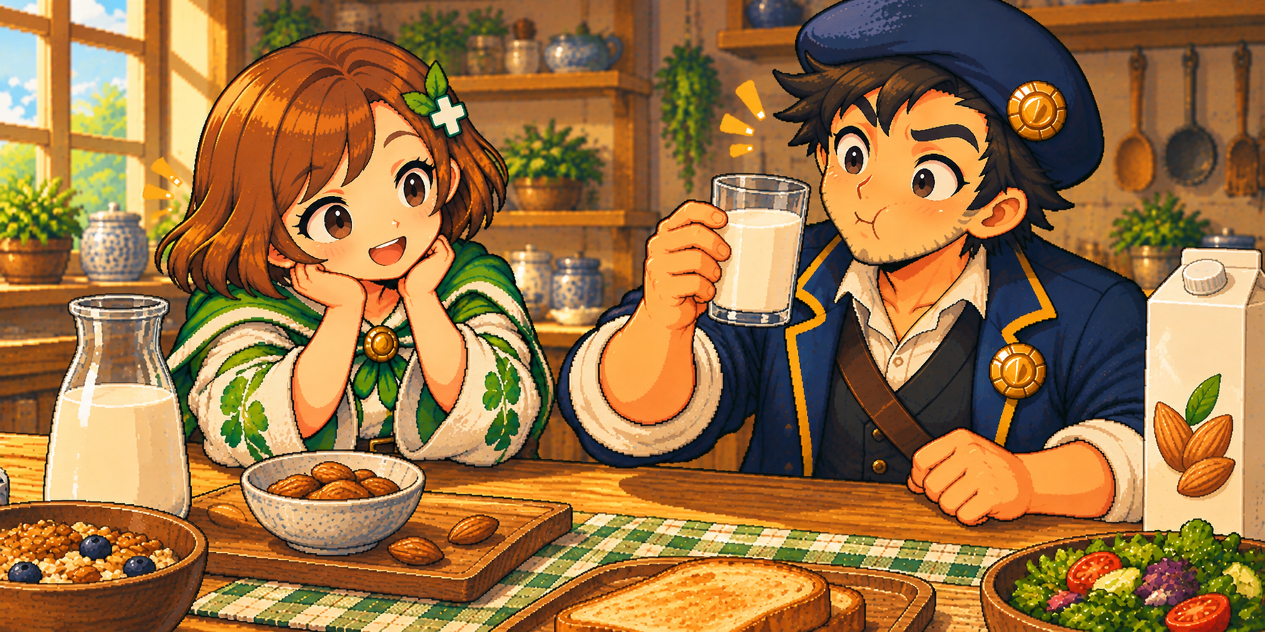 砂糖不使用アーモンドミルクの食材紹介イラスト