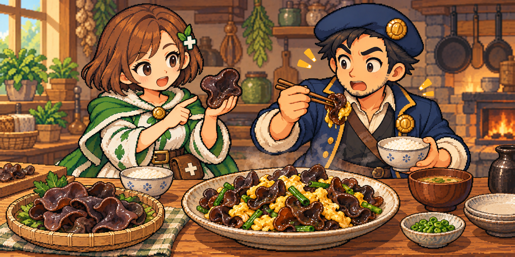 生きくらげの食材紹介イラスト