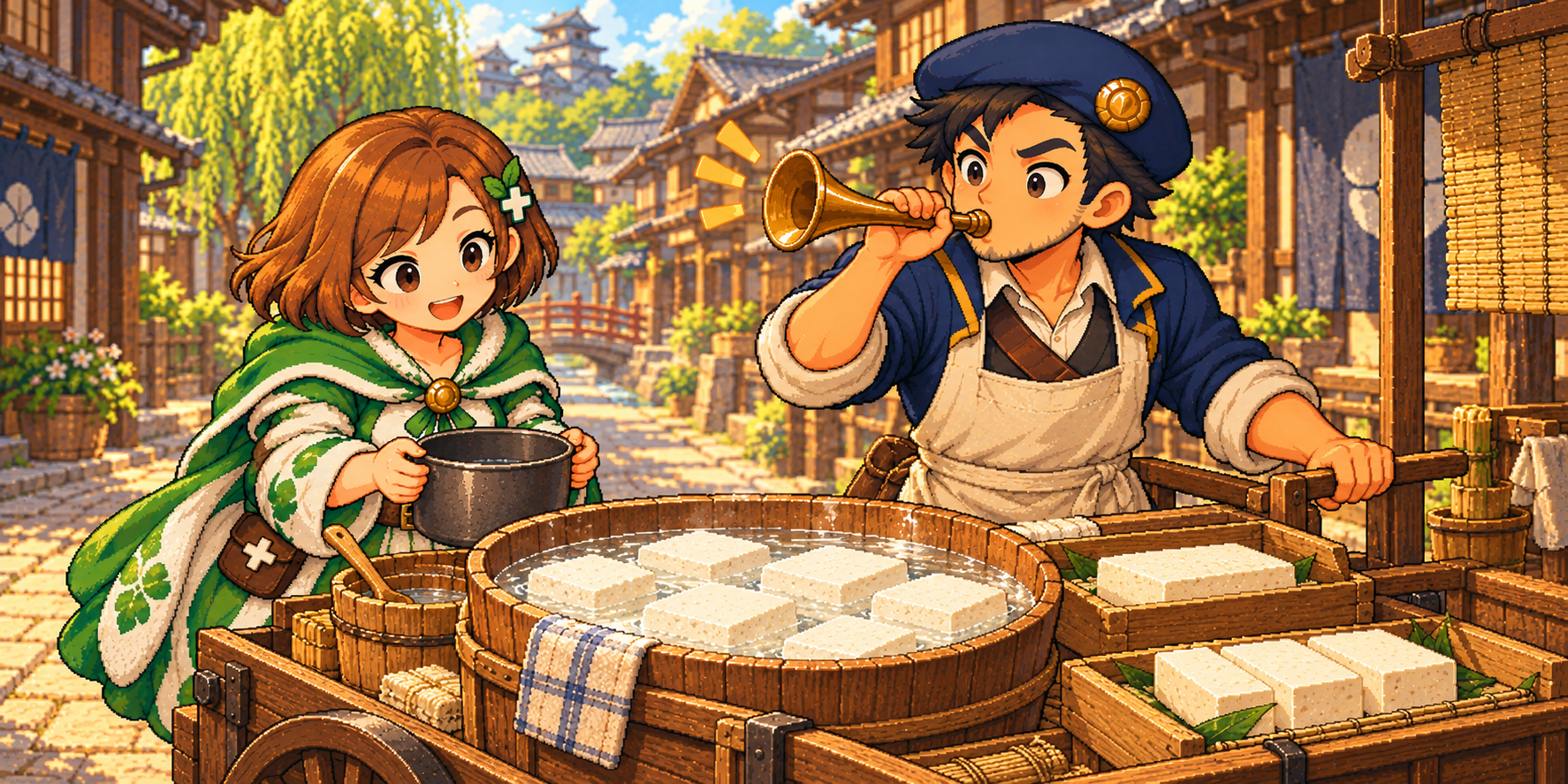 木綿豆腐の食材紹介イラスト