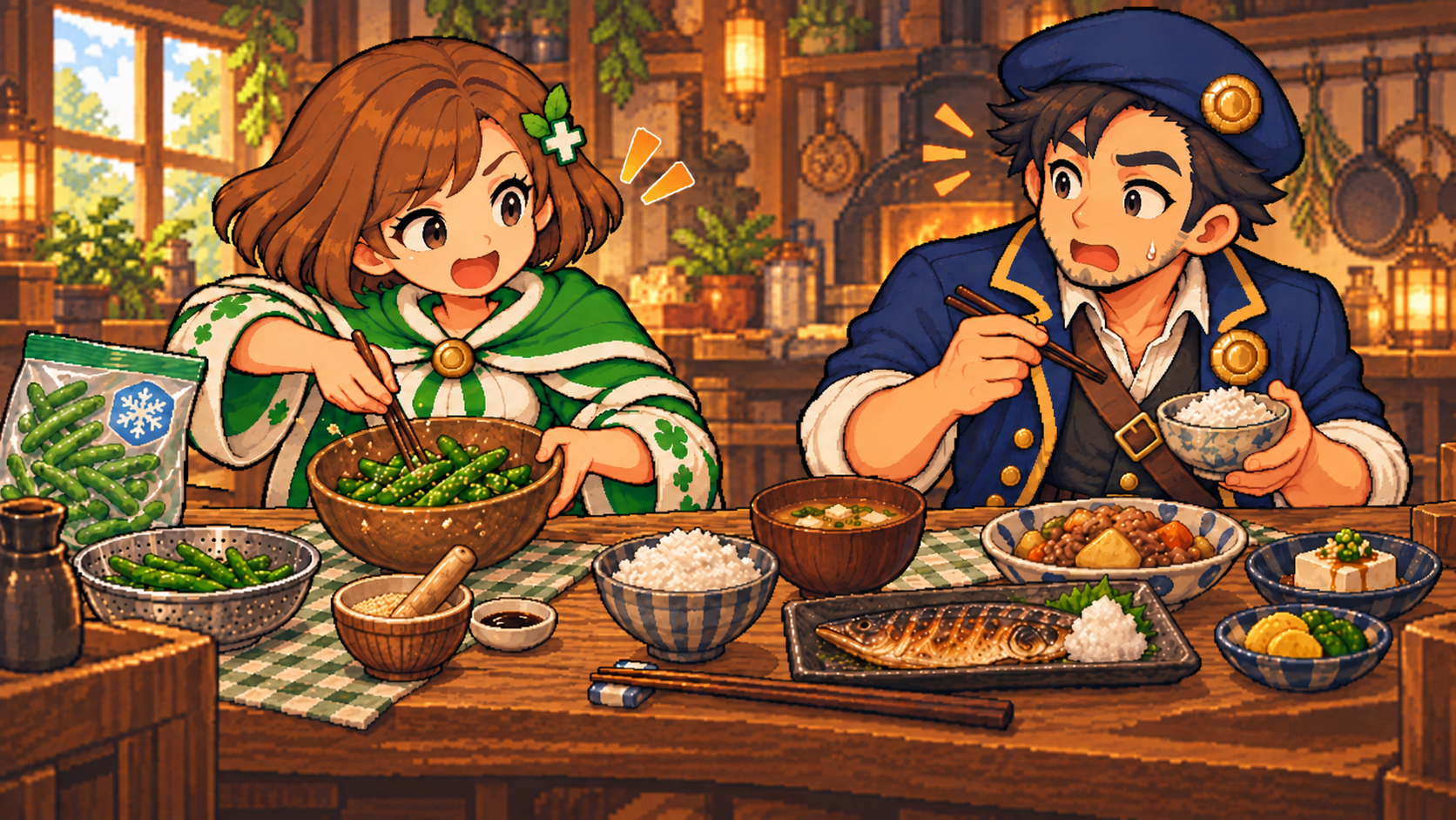 冷凍いんげんの食材紹介イラスト