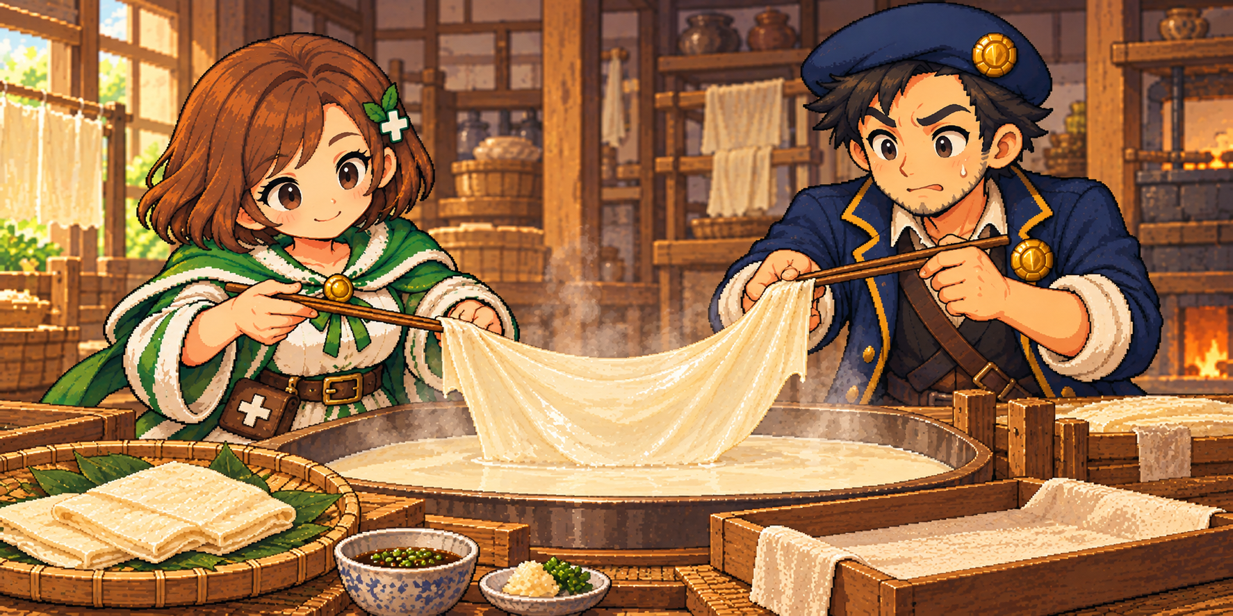生湯葉の食材紹介イラスト