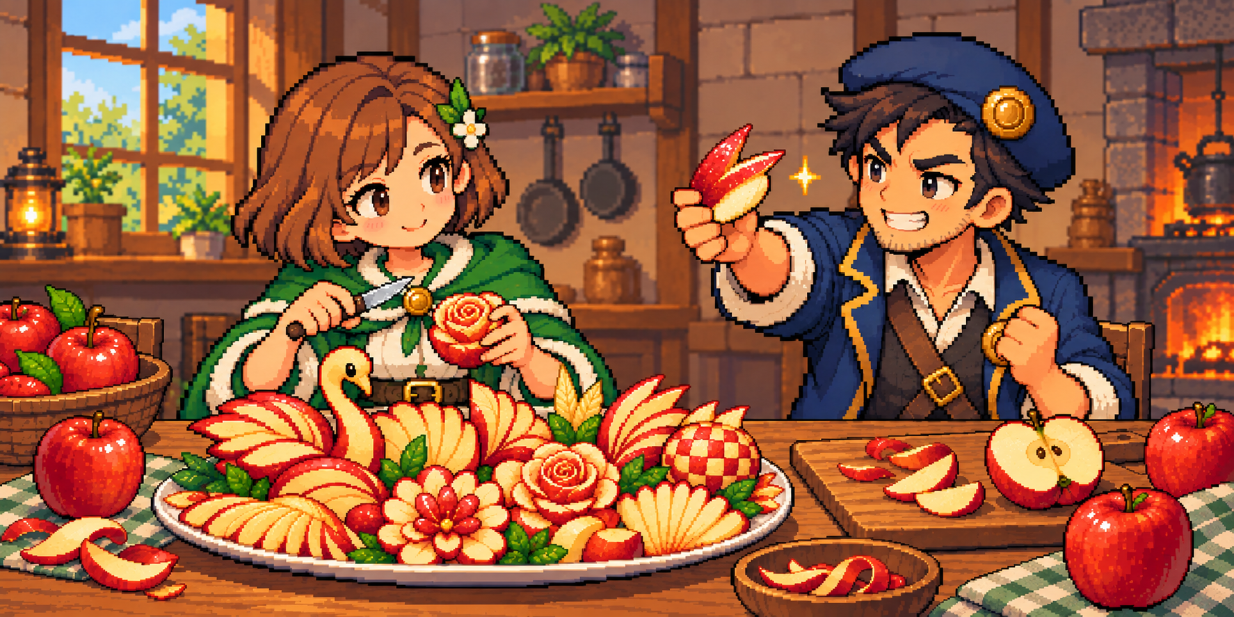 りんごの食材紹介イラスト