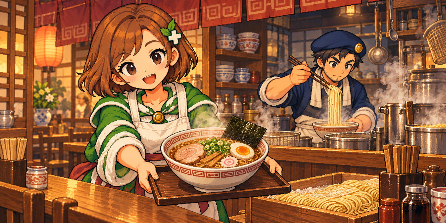 生中華麺の食材紹介イラスト