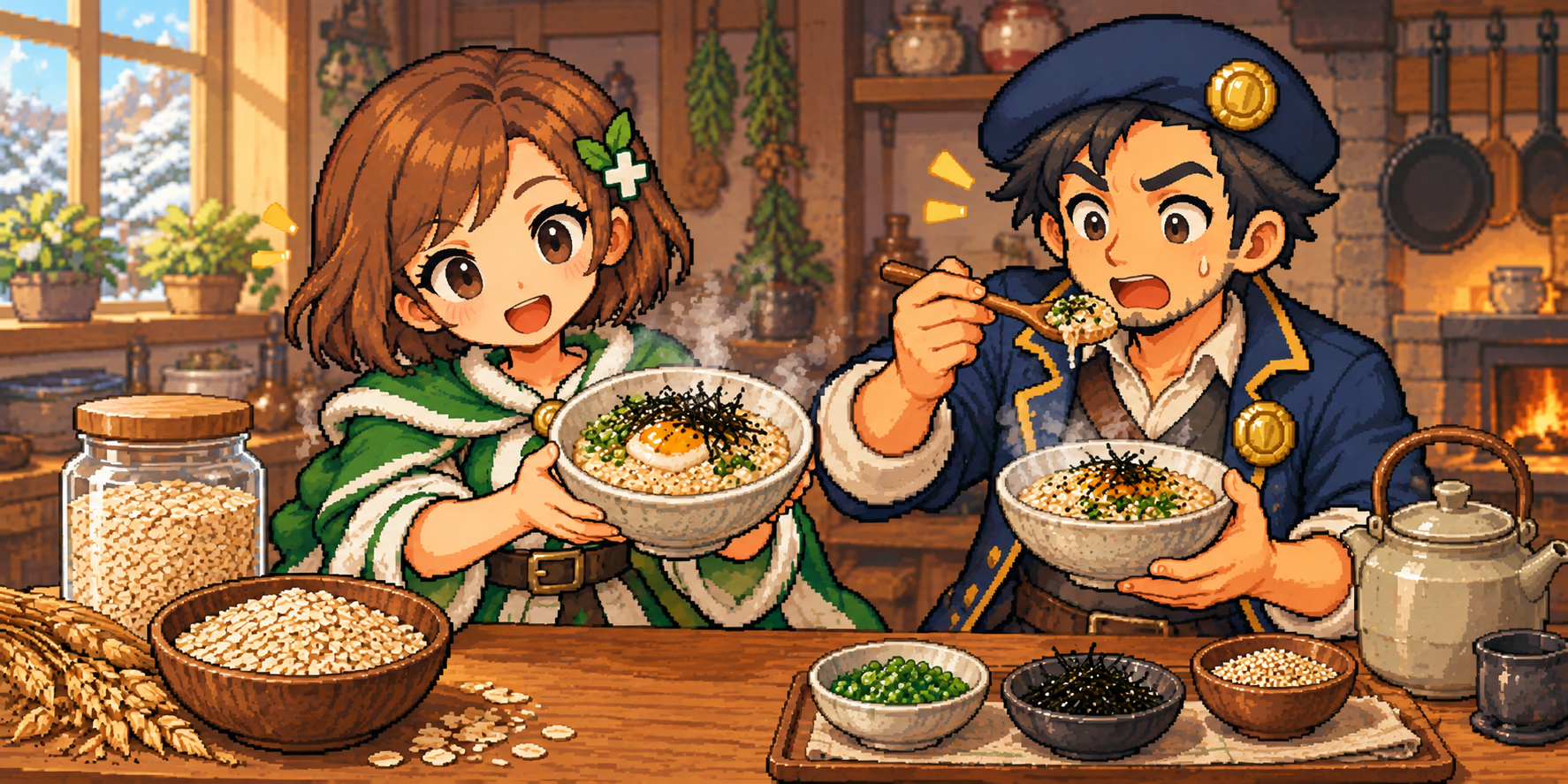 インスタントオーツの食材紹介イラスト