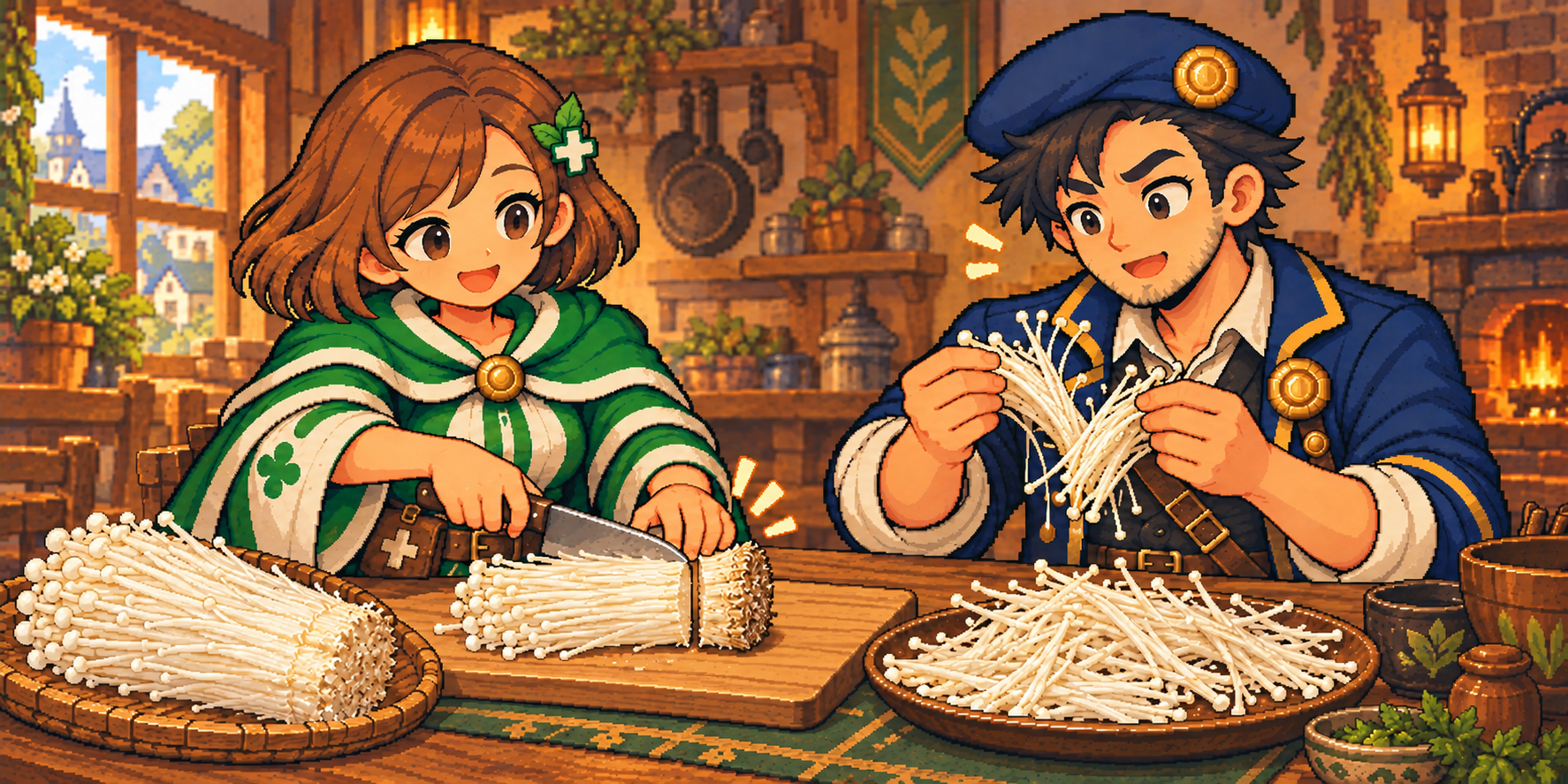 えのきたけの食材紹介イラスト