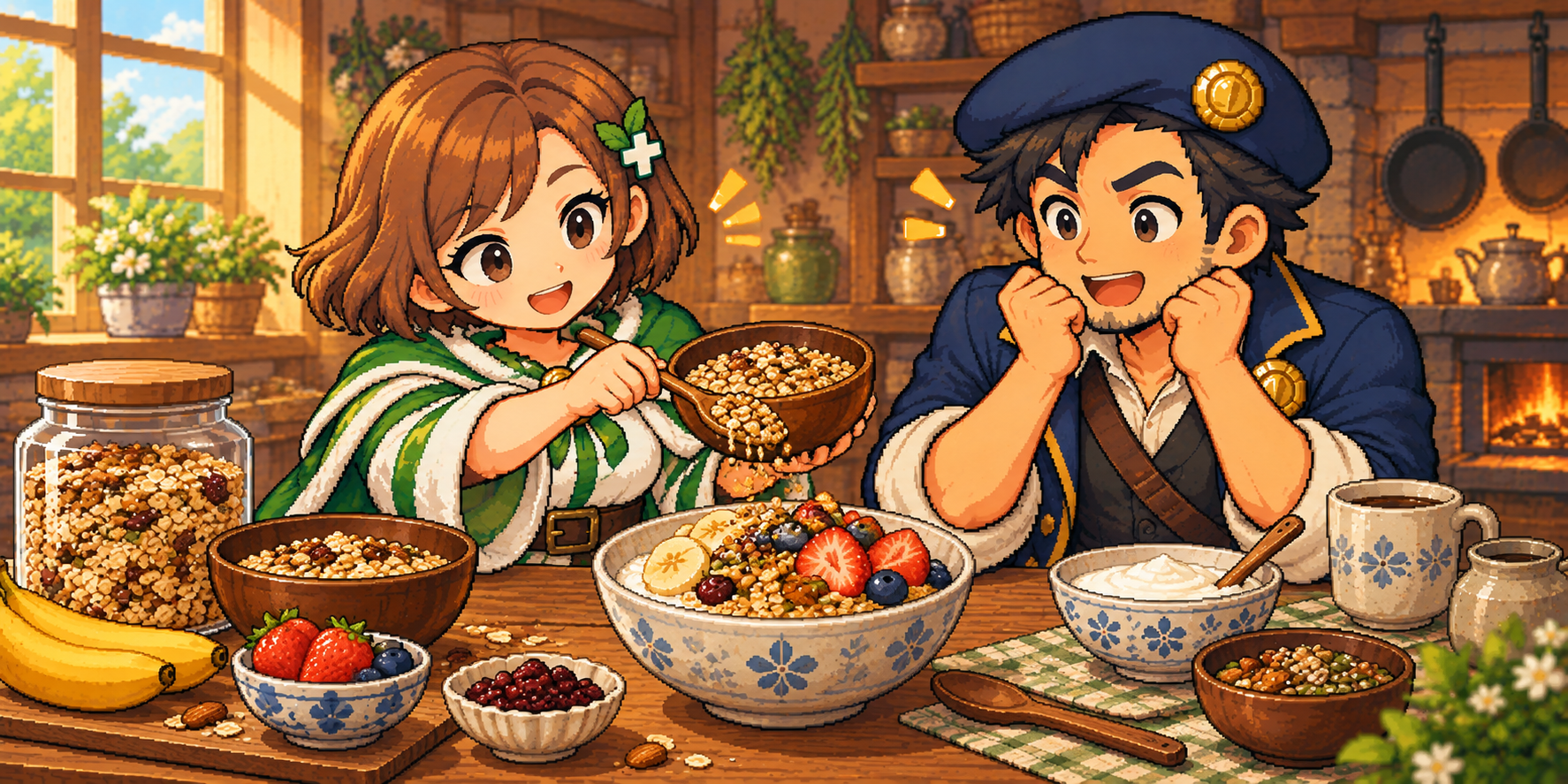 グラノーラの食材紹介イラスト