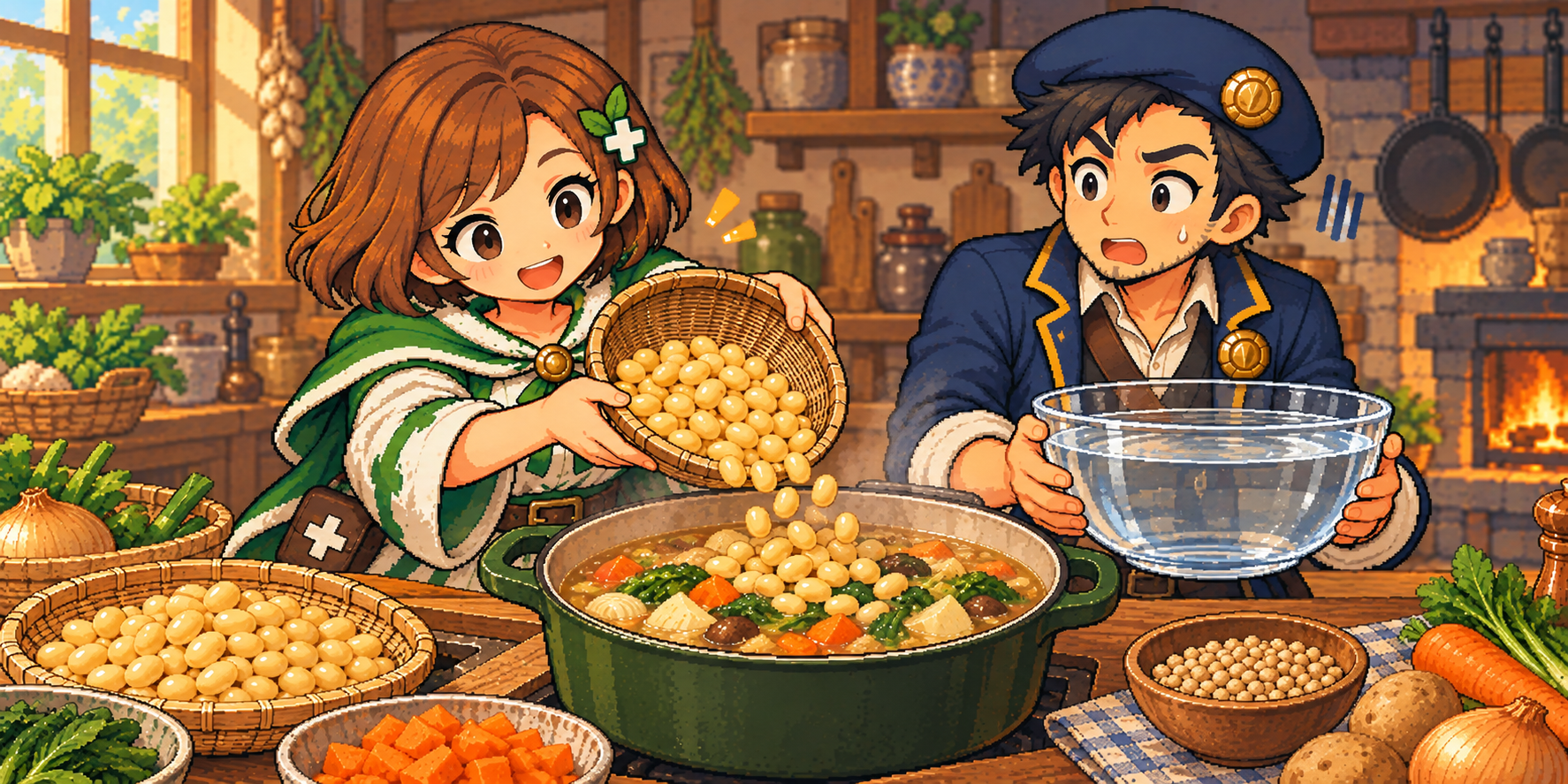 水煮大豆の食材紹介イラスト