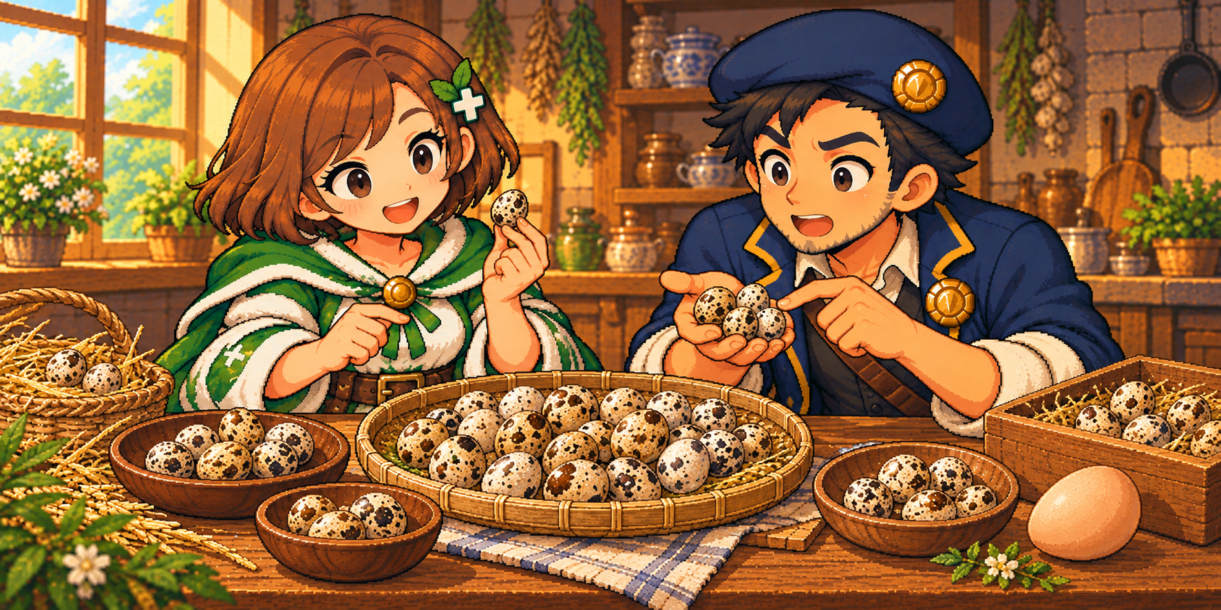 生うずら卵の食材紹介イラスト
