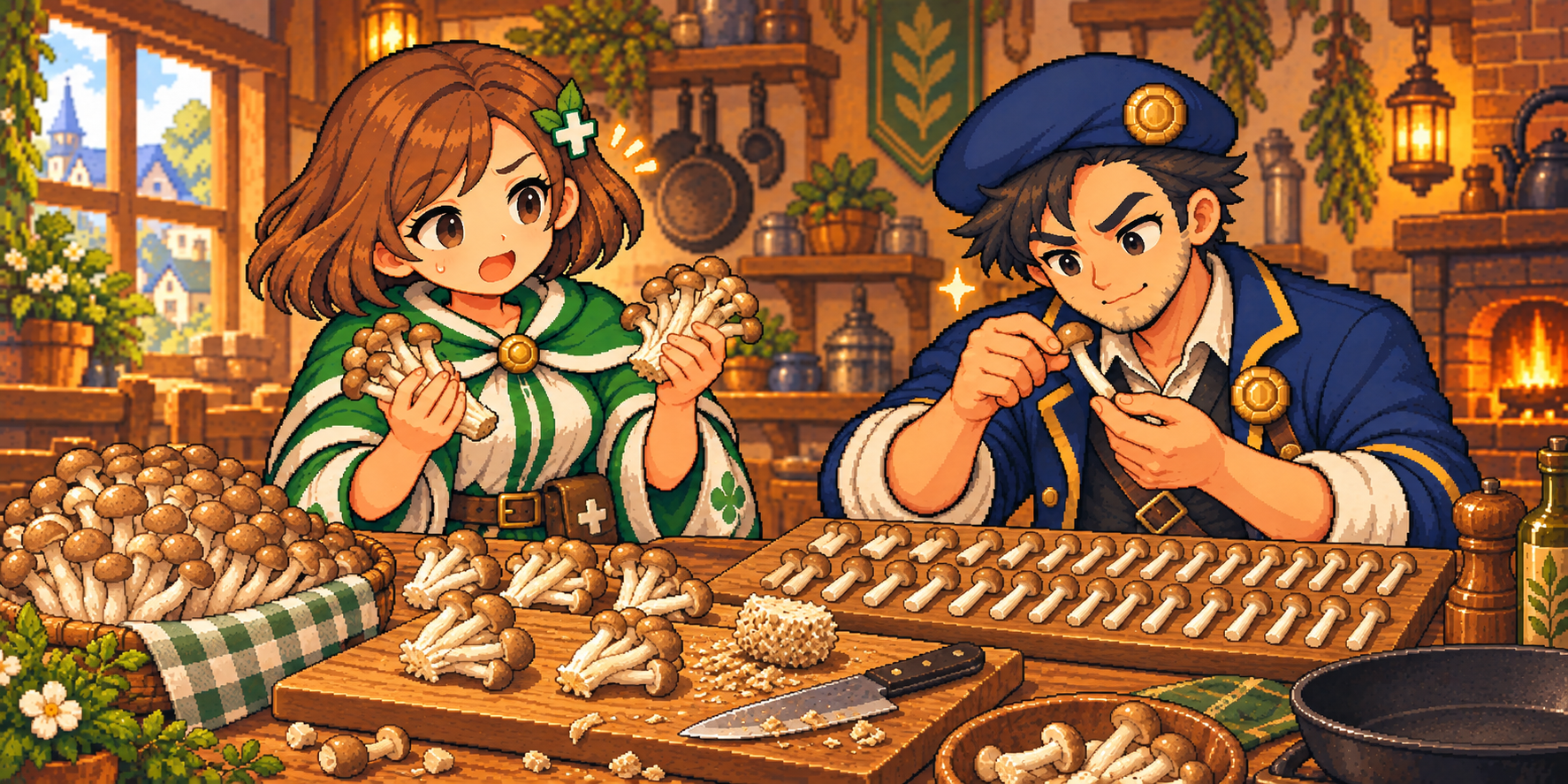 ぶなしめじの食材紹介イラスト