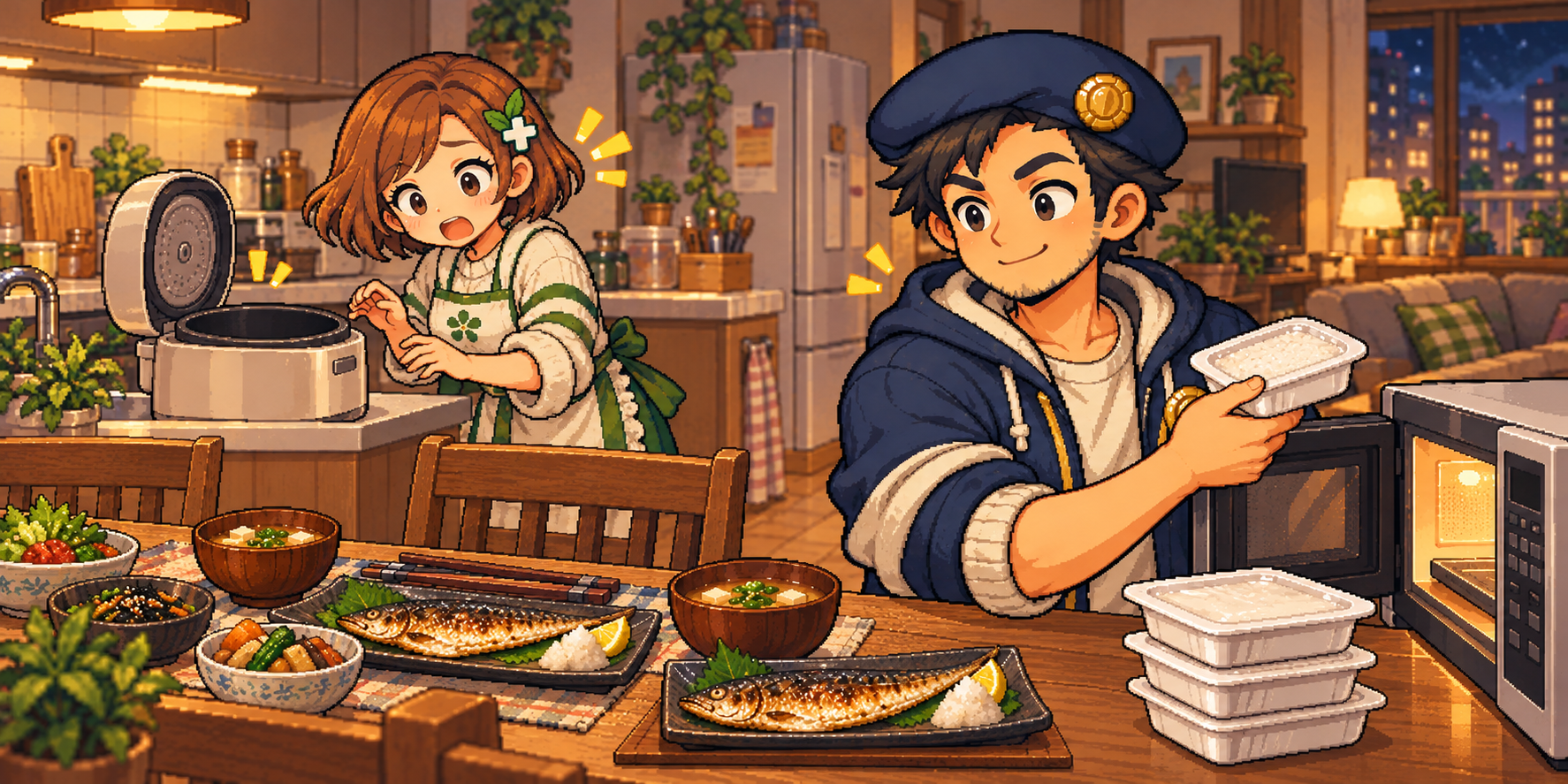 白米パックご飯の食材紹介イラスト