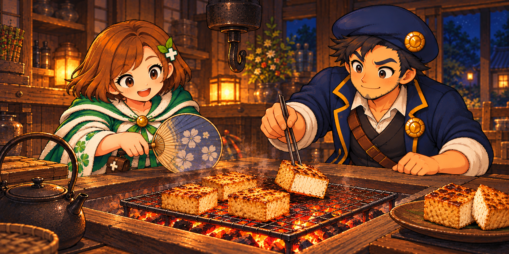 厚揚げ豆腐の食材紹介イラスト