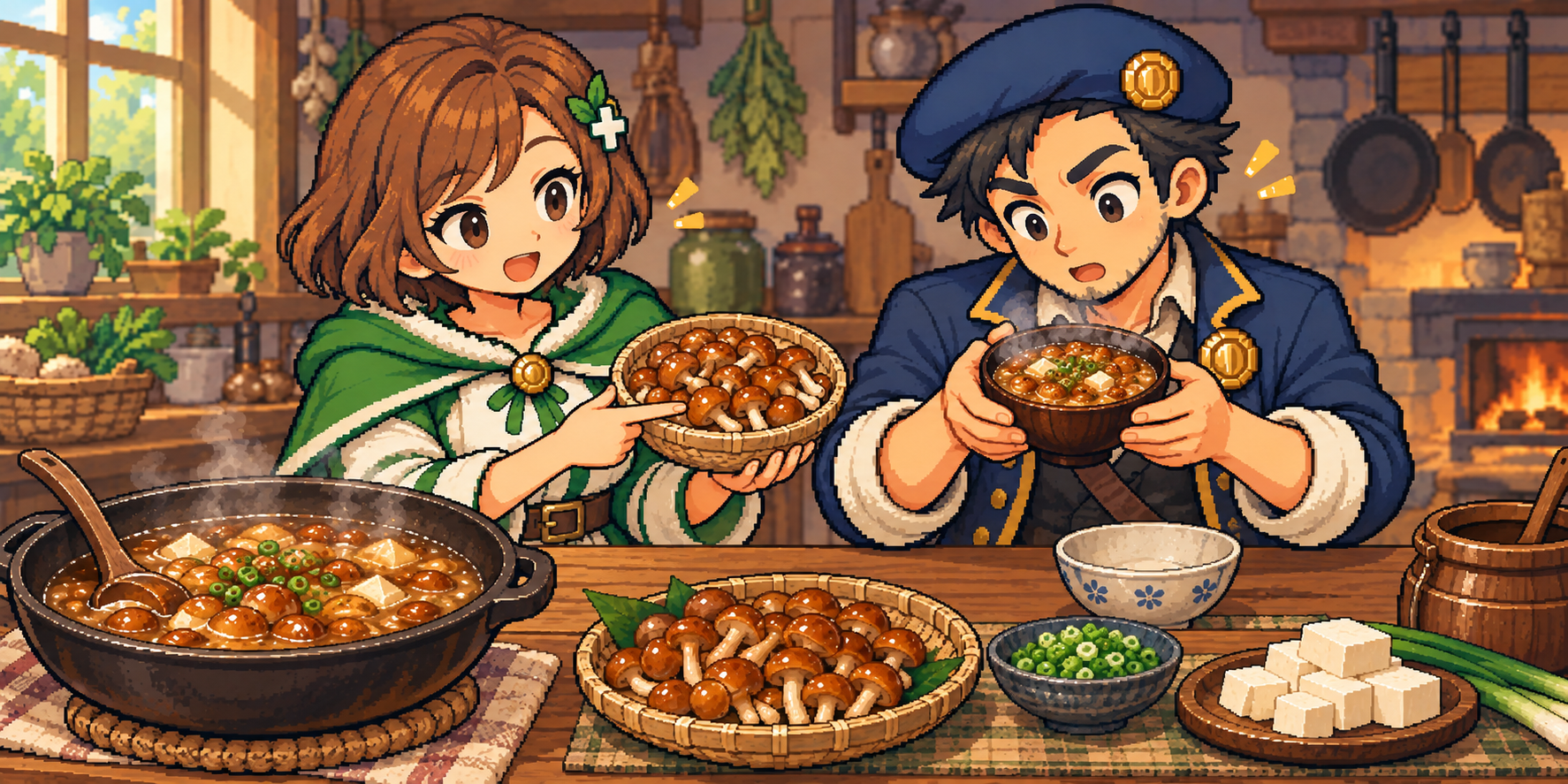 なめこの食材紹介イラスト
