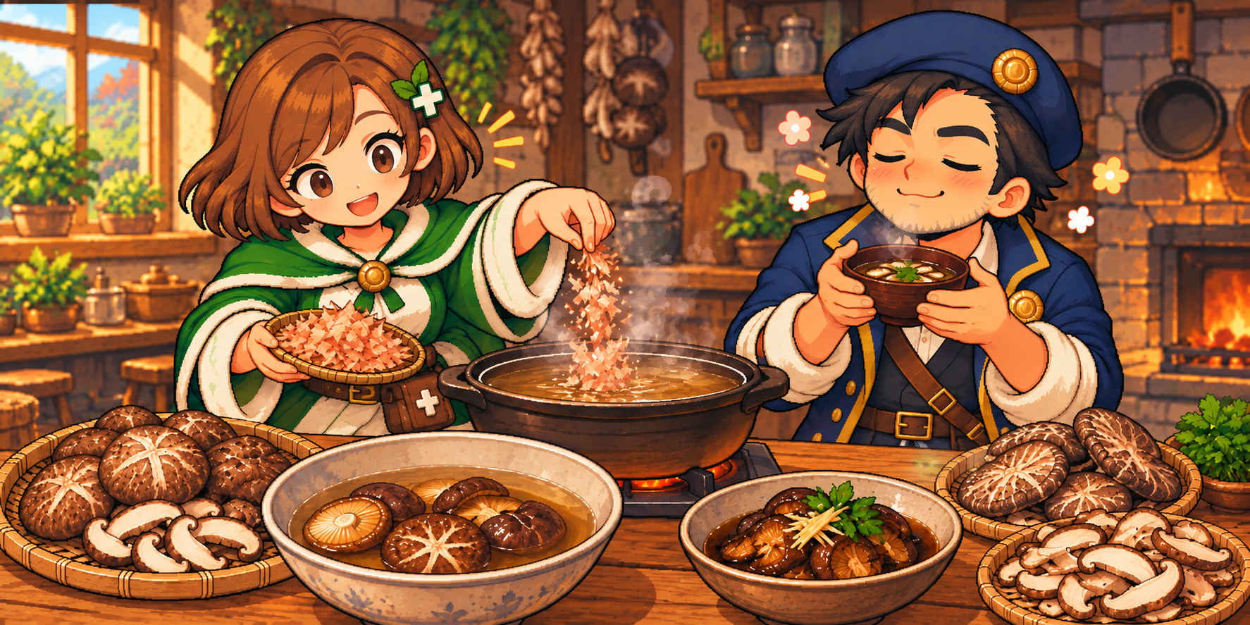 干ししいたけの食材紹介イラスト