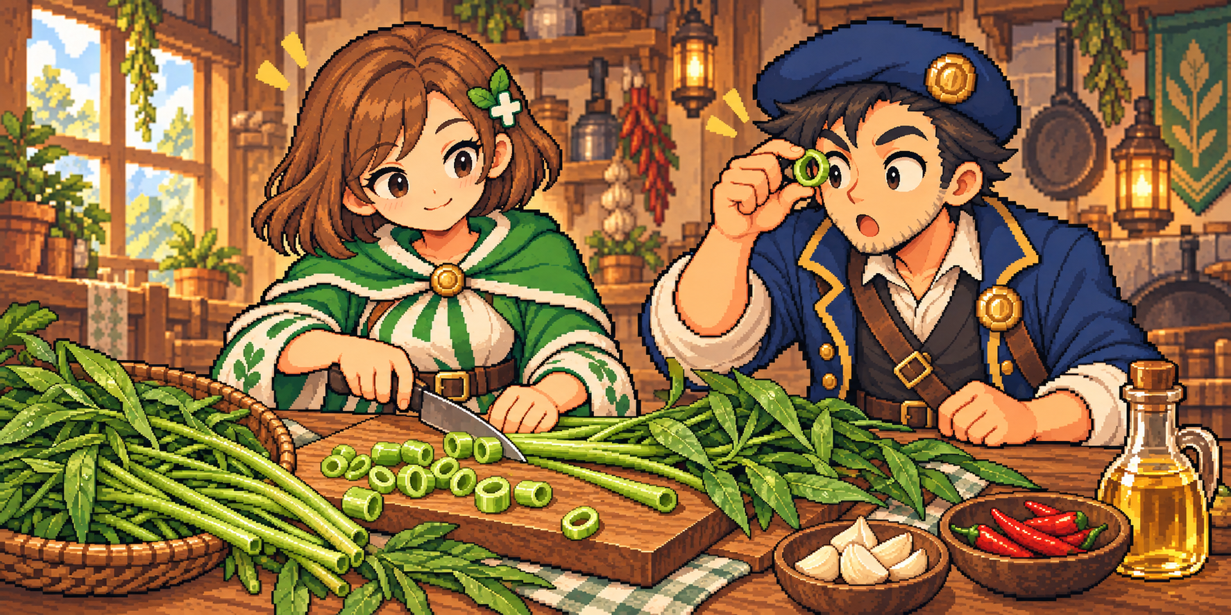 空心菜の食材紹介イラスト