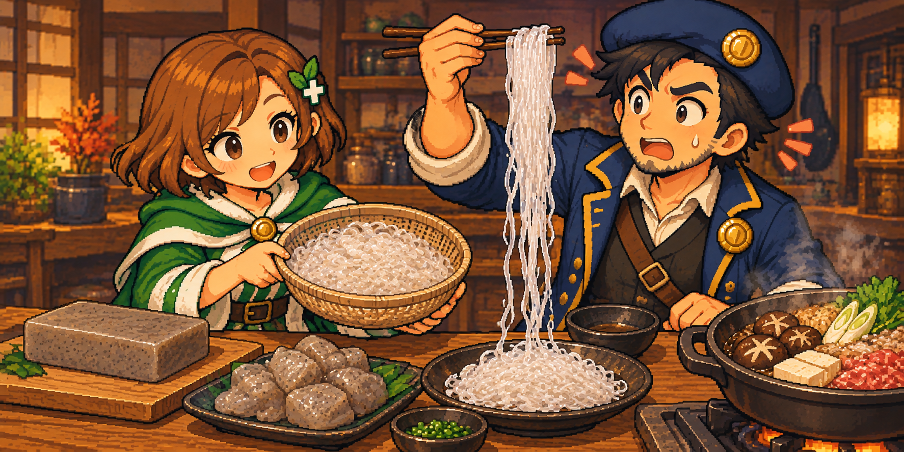 しらたきの食材紹介イラスト