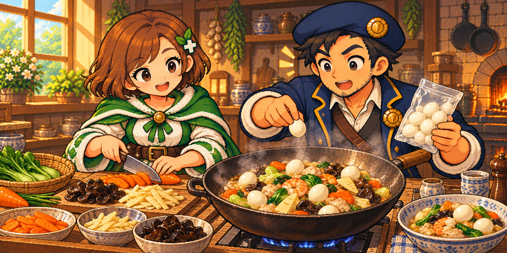 水煮うずら卵の食材紹介イラスト