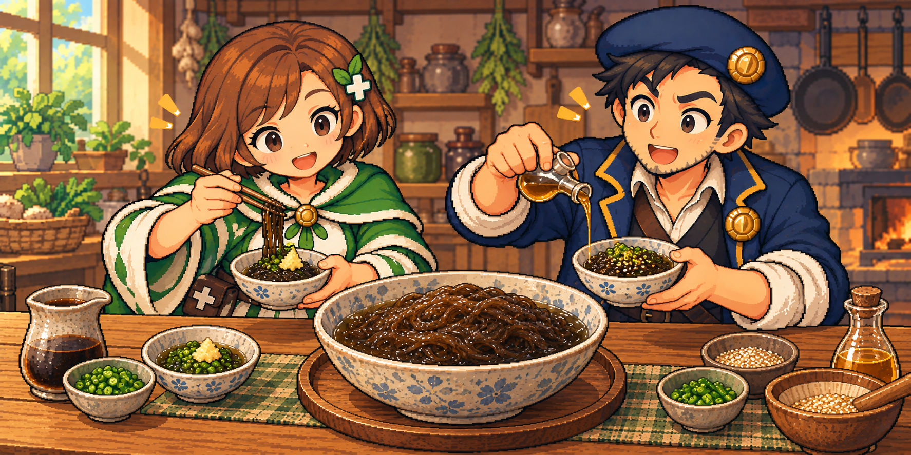 無調味もずくの食材紹介イラスト