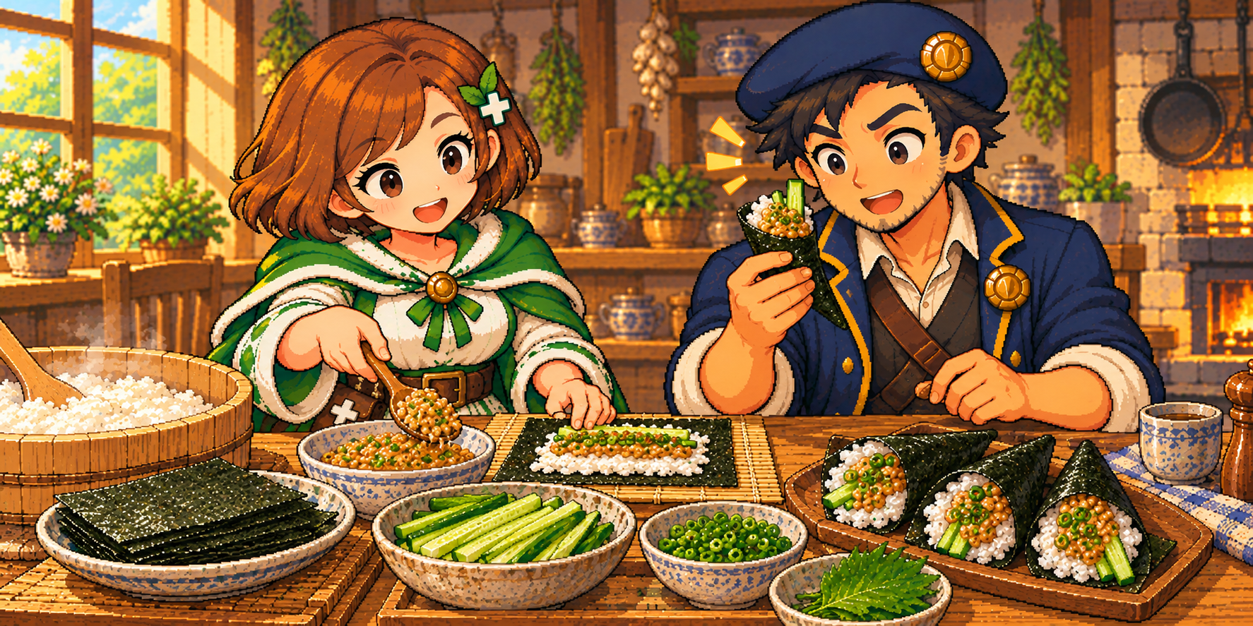 ひきわり納豆の食材紹介イラスト