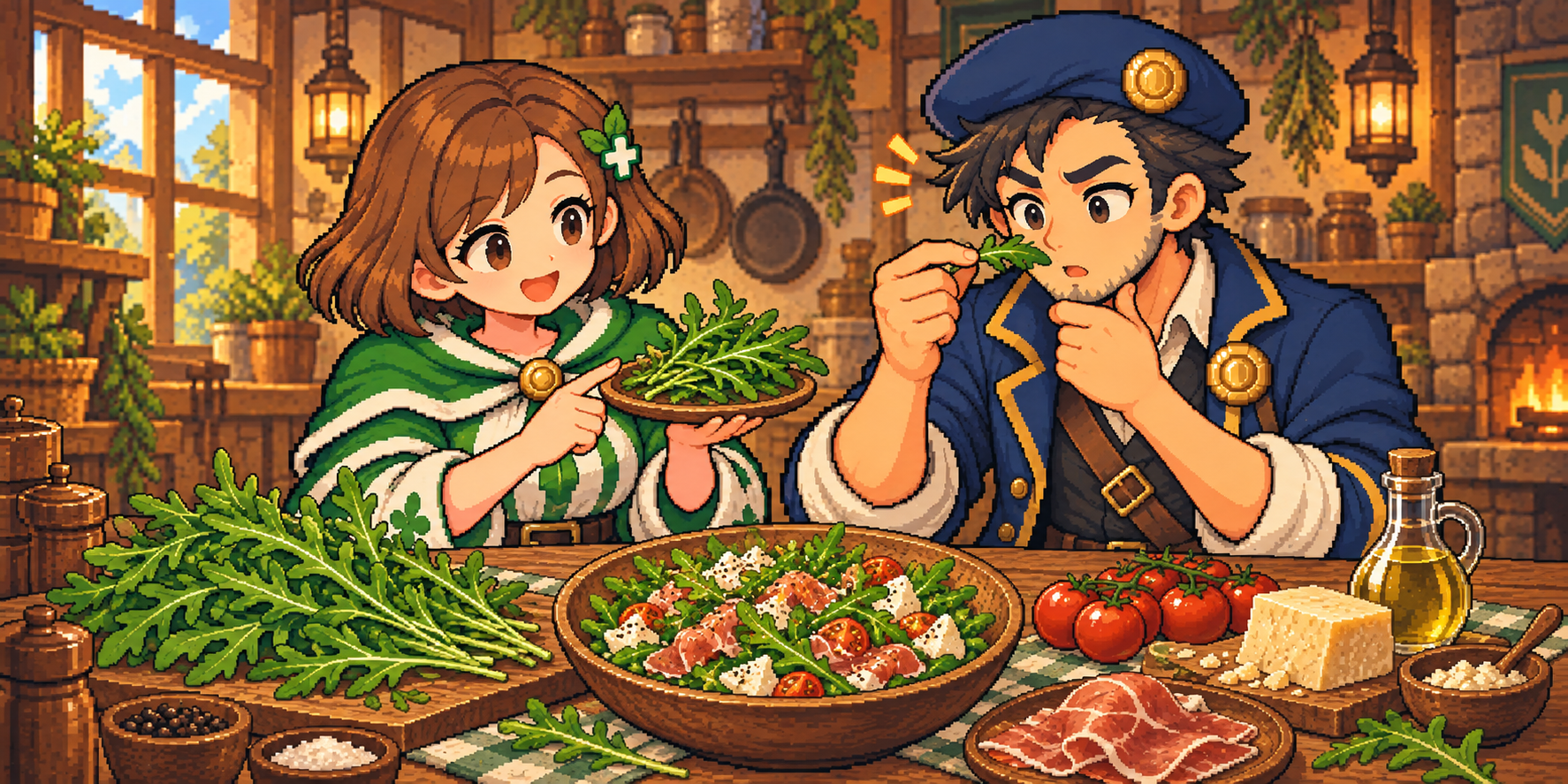 ルッコラの食材紹介イラスト