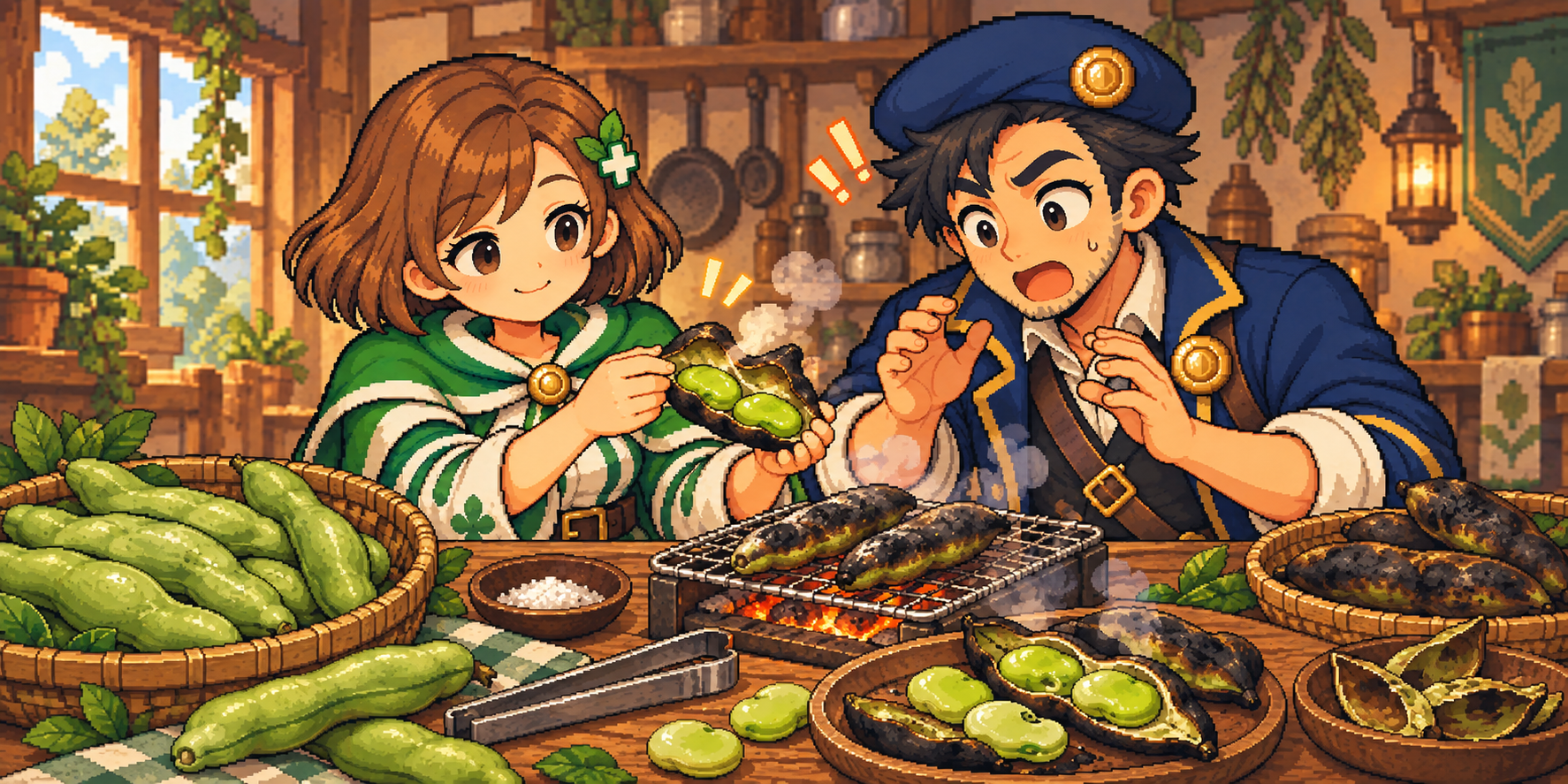 そら豆の食材紹介イラスト