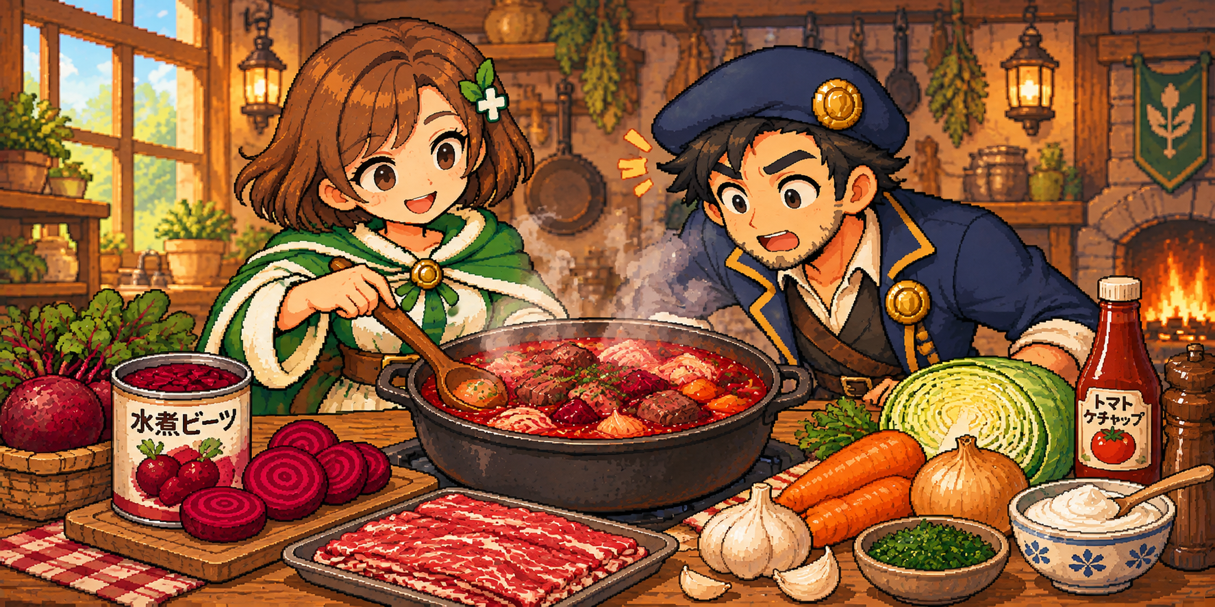 水煮ビーツの食材紹介イラスト