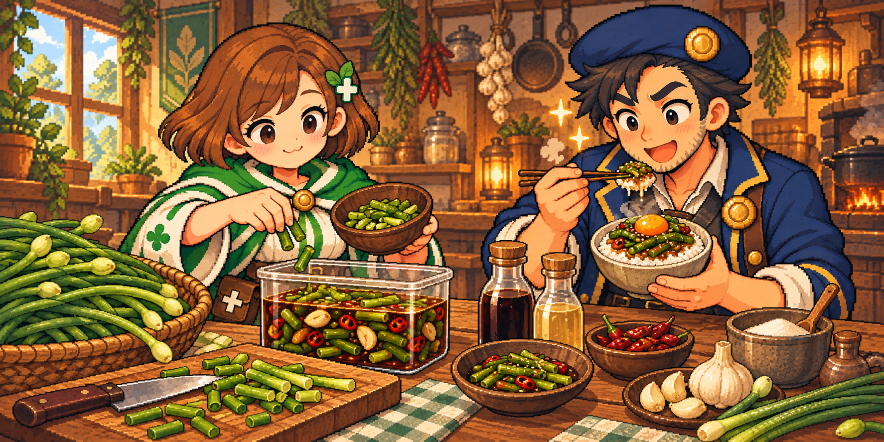 にんにくの芽の食材紹介イラスト