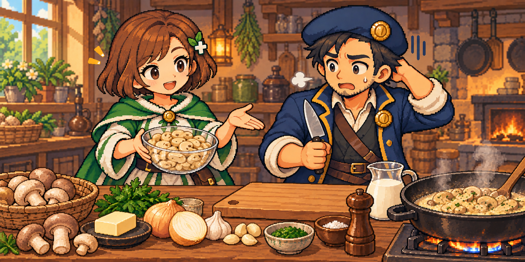 水煮マッシュルームの食材紹介イラスト