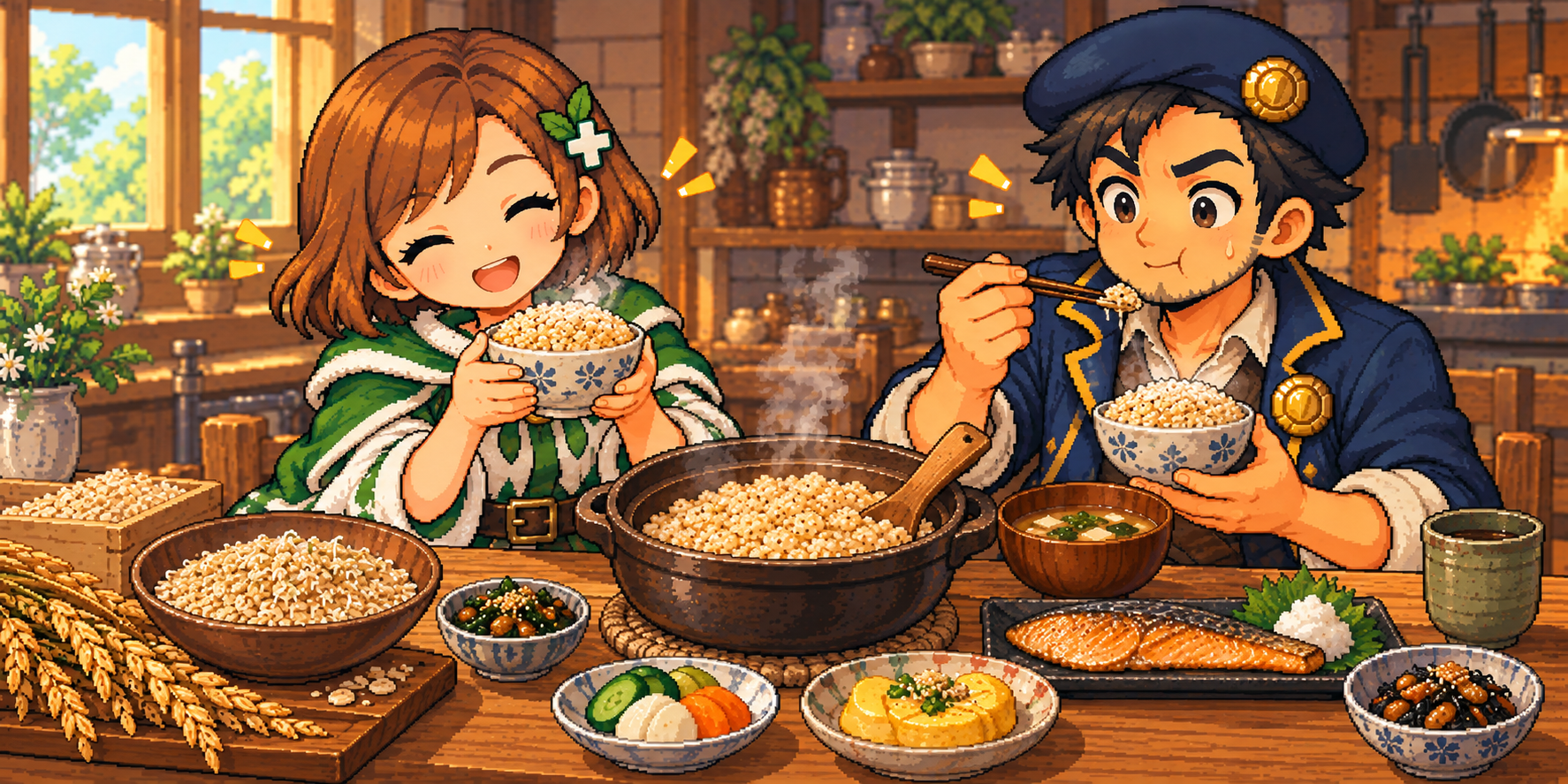 発芽玄米の食材紹介イラスト