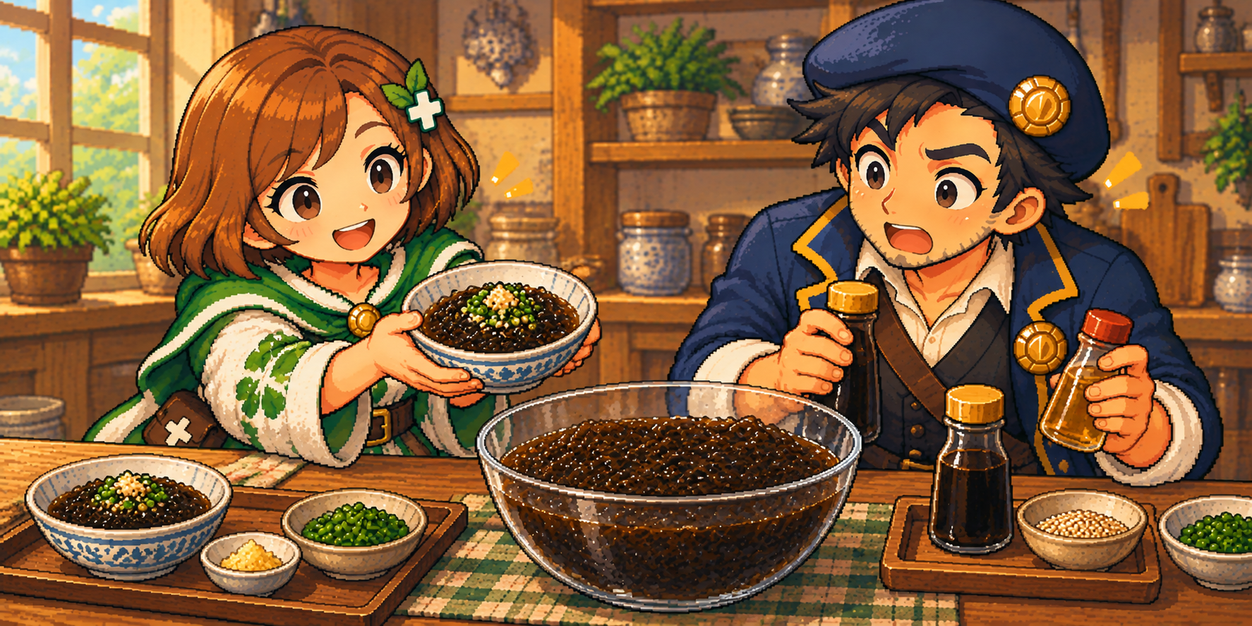 味付けもずくの食材紹介イラスト