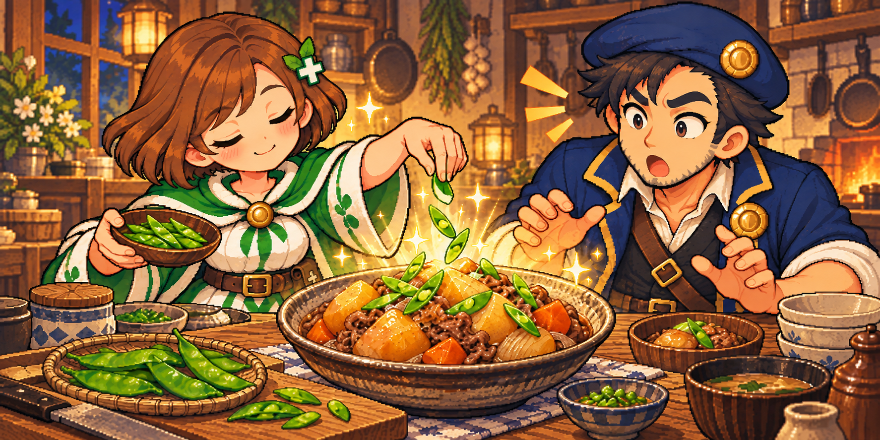 絹さやの食材紹介イラスト