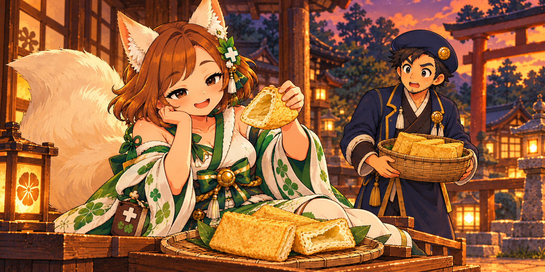 油揚げの食材紹介イラスト