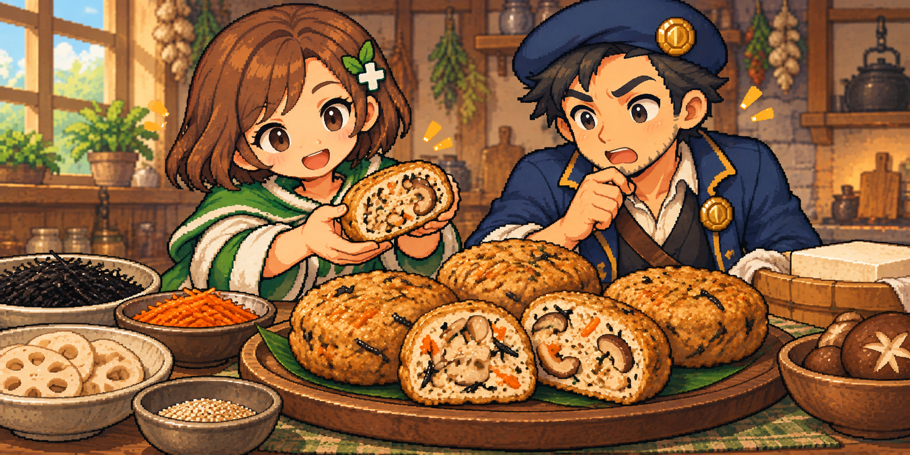 がんもどきの食材紹介イラスト